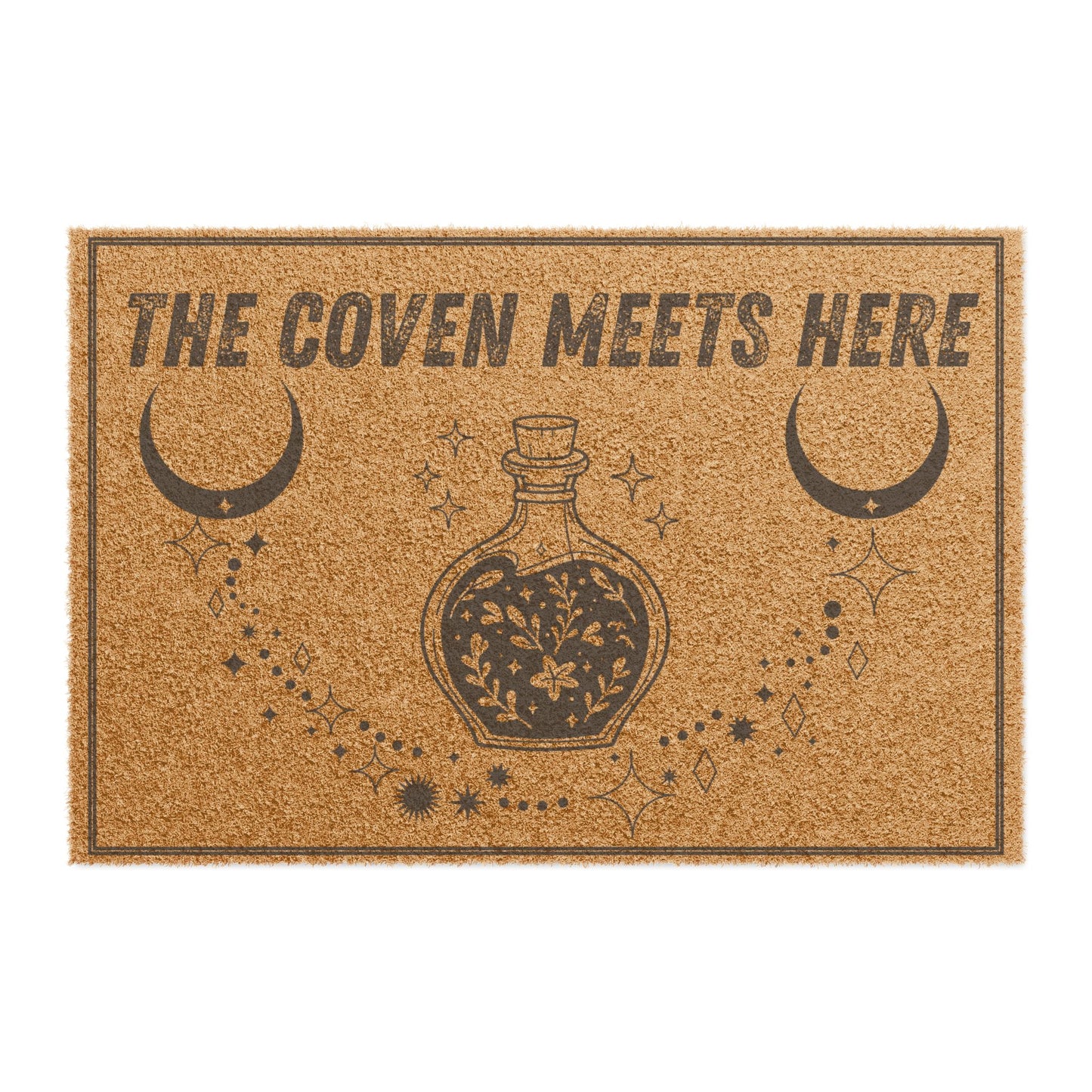 The Coven Meets Here Doormat – Witchy Welcome Mat, Gothic Halloween Porch Décor