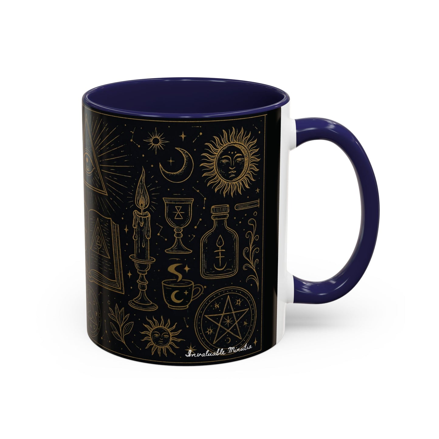 Witchy Aesthetic Coffee Mug โ 15oz Black & Purple Ceramic with Occult Symbols โ Goth Kitchen Decor, Halloween Gift Idea - 11oz/15oz