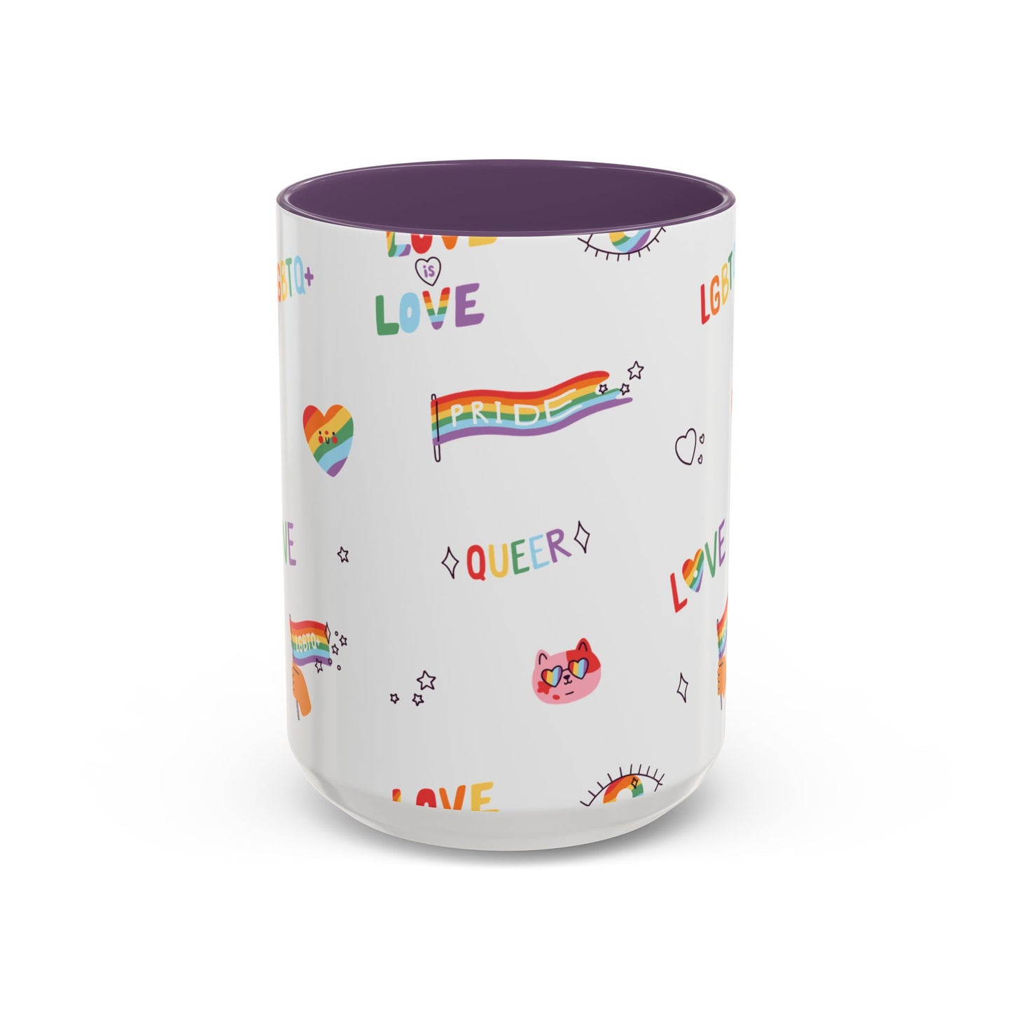 Minimalist Pride Accent Mug | LGBTQ+ Love Ceramic Cup | 11oz & 15oz