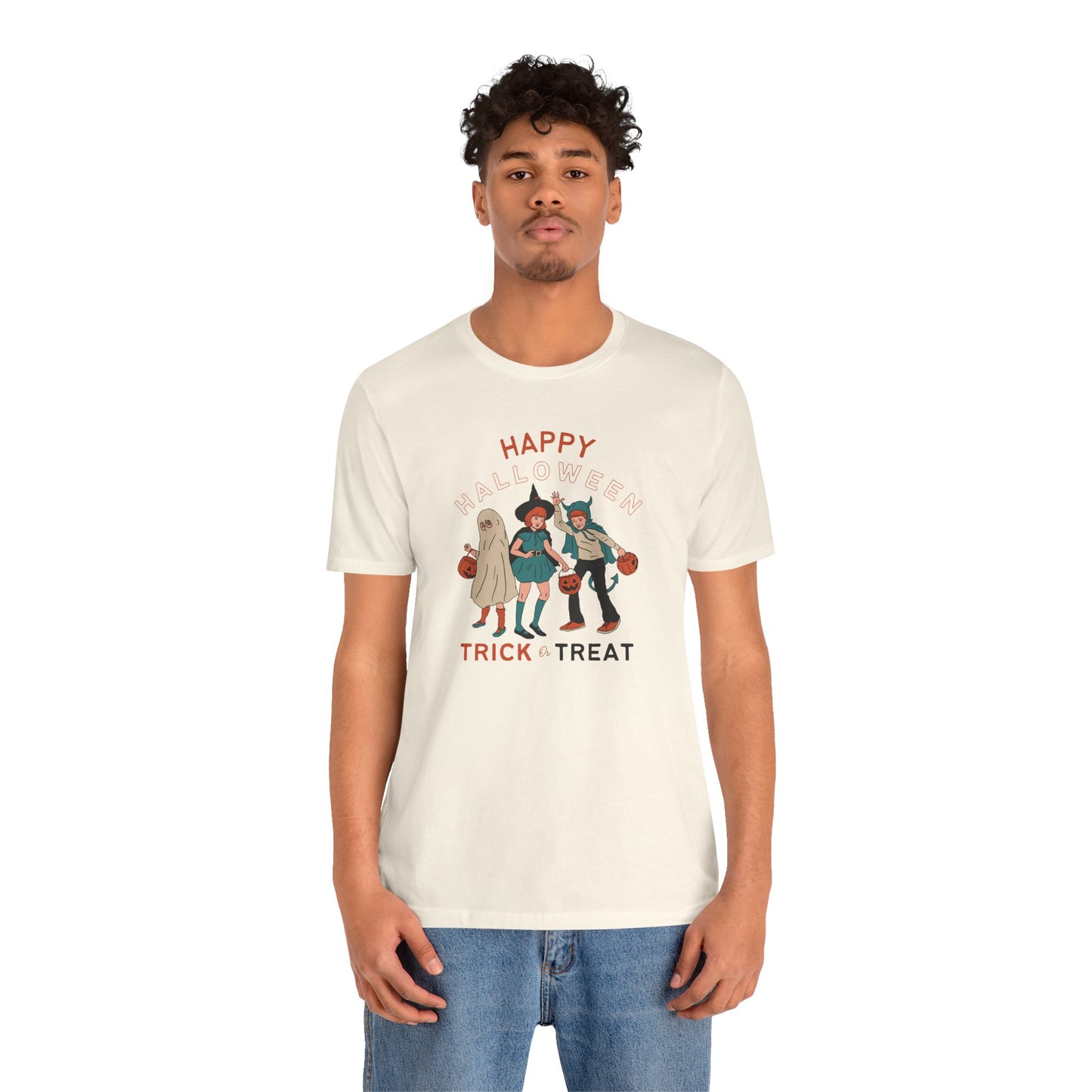 Happy Halloween Trick or Treat Vintage Vibe Tee โ Bella+Canvas 3001