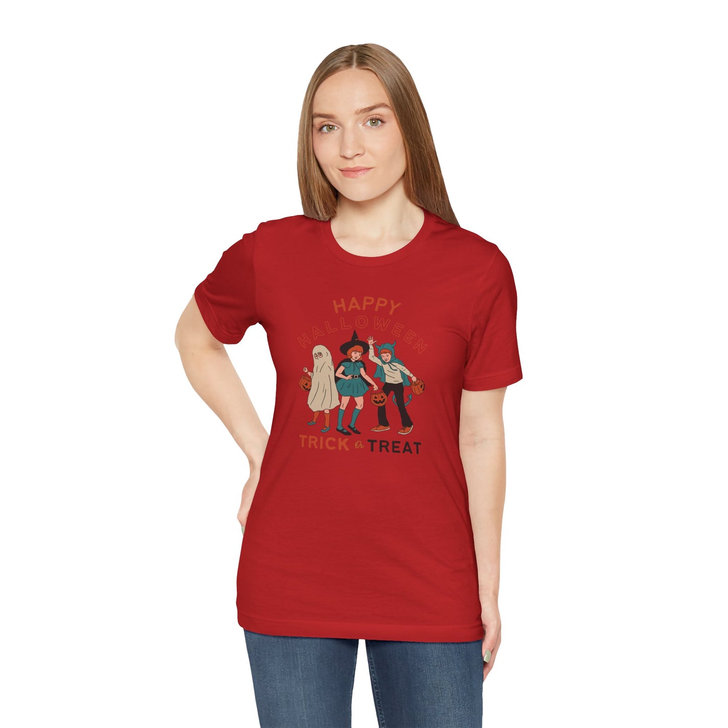 Happy Halloween Trick or Treat Vintage Vibe Tee โ Bella+Canvas 3001