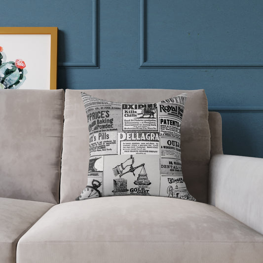 Americana oculta: collage de anuncios vintage - Cojín de lona