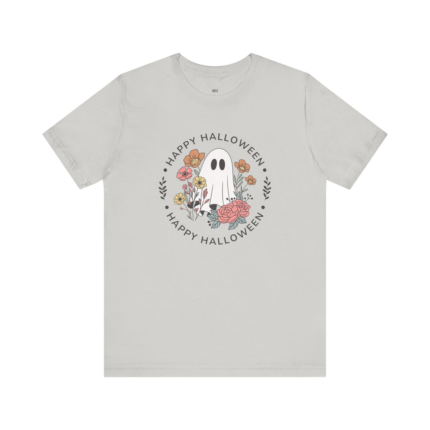 Happy Halloween Floral Ghost Tee – Bella+Canvas 3001