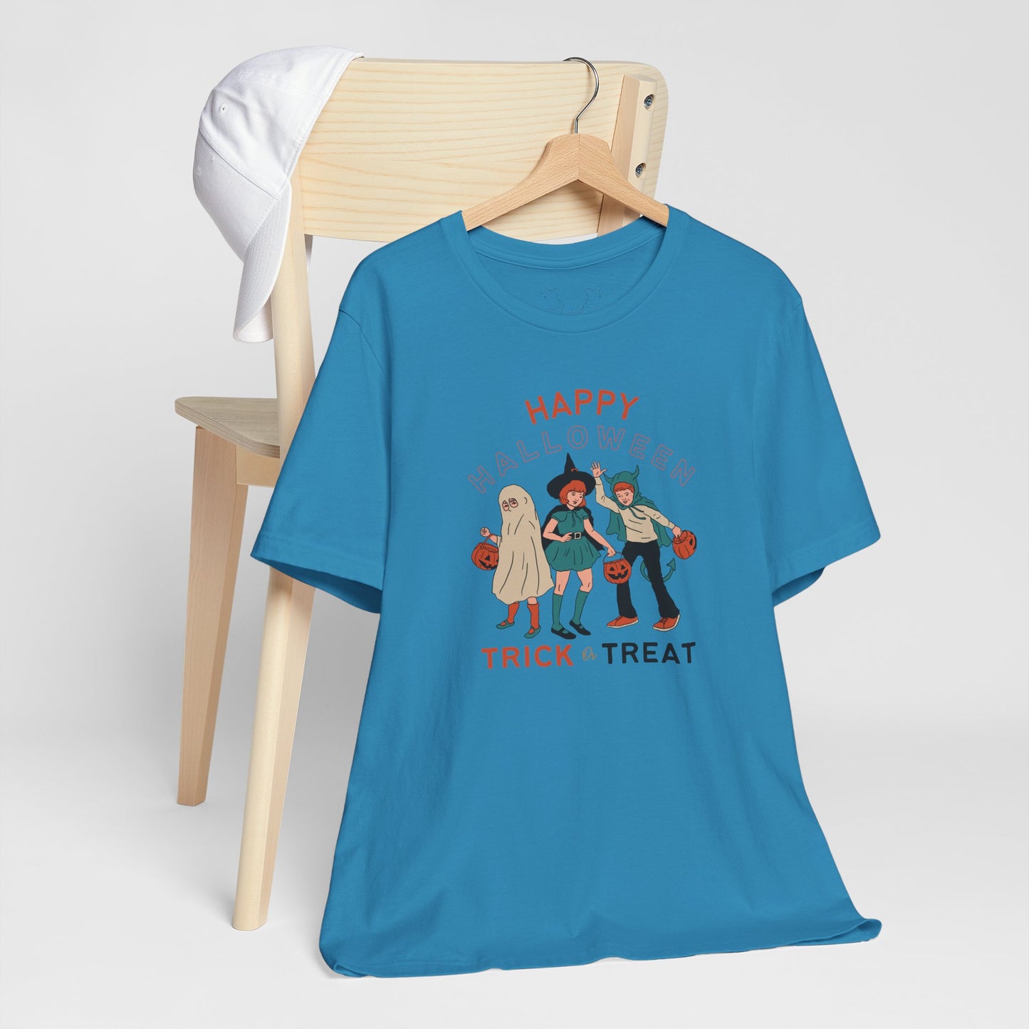 Happy Halloween Trick or Treat Vintage Vibe Tee โ Bella+Canvas 3001