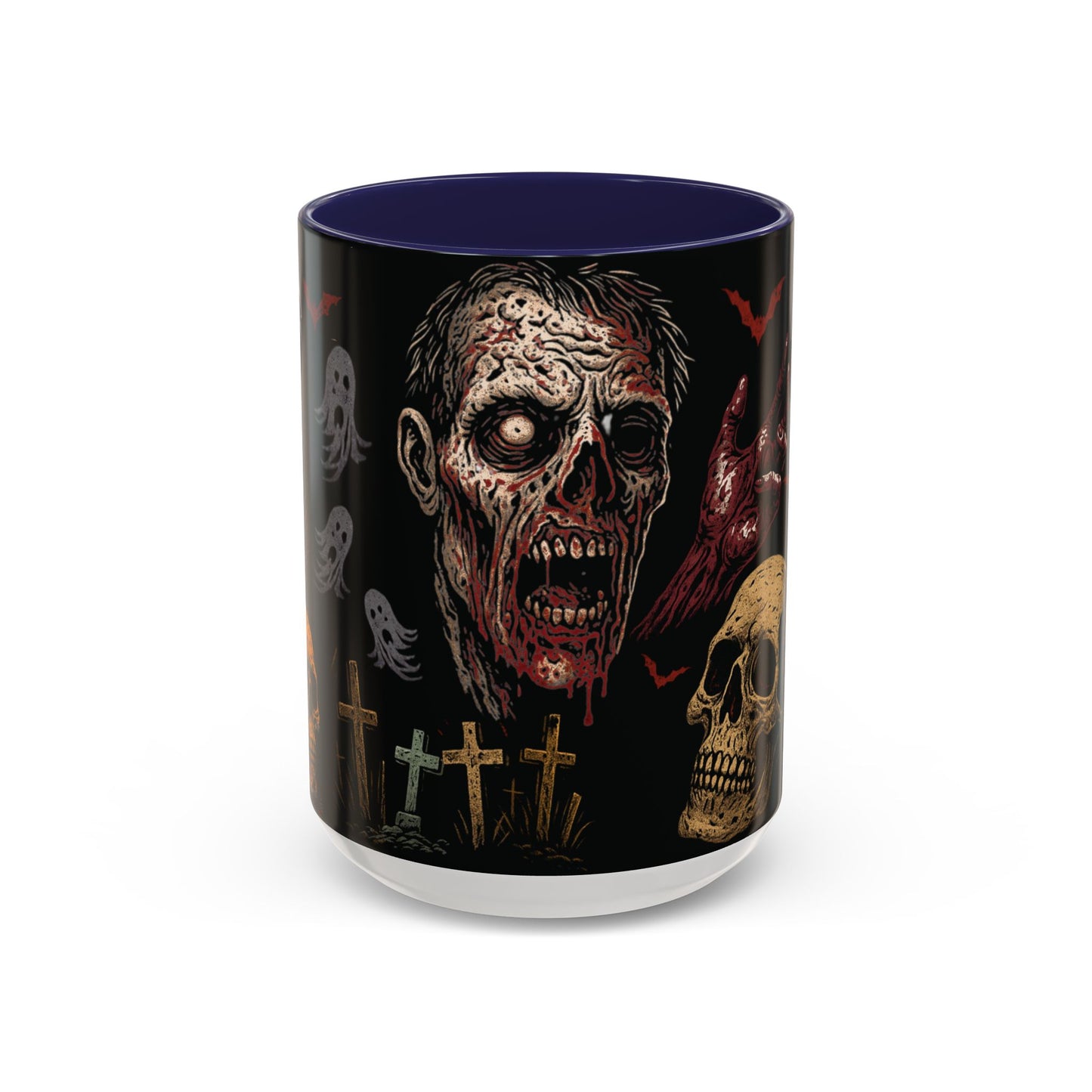 Horror Coffee Mug – Zombie Graveyard Halloween Design – 11oz & 15oz Ceramic – Creepy Goth Kitchen Decor
