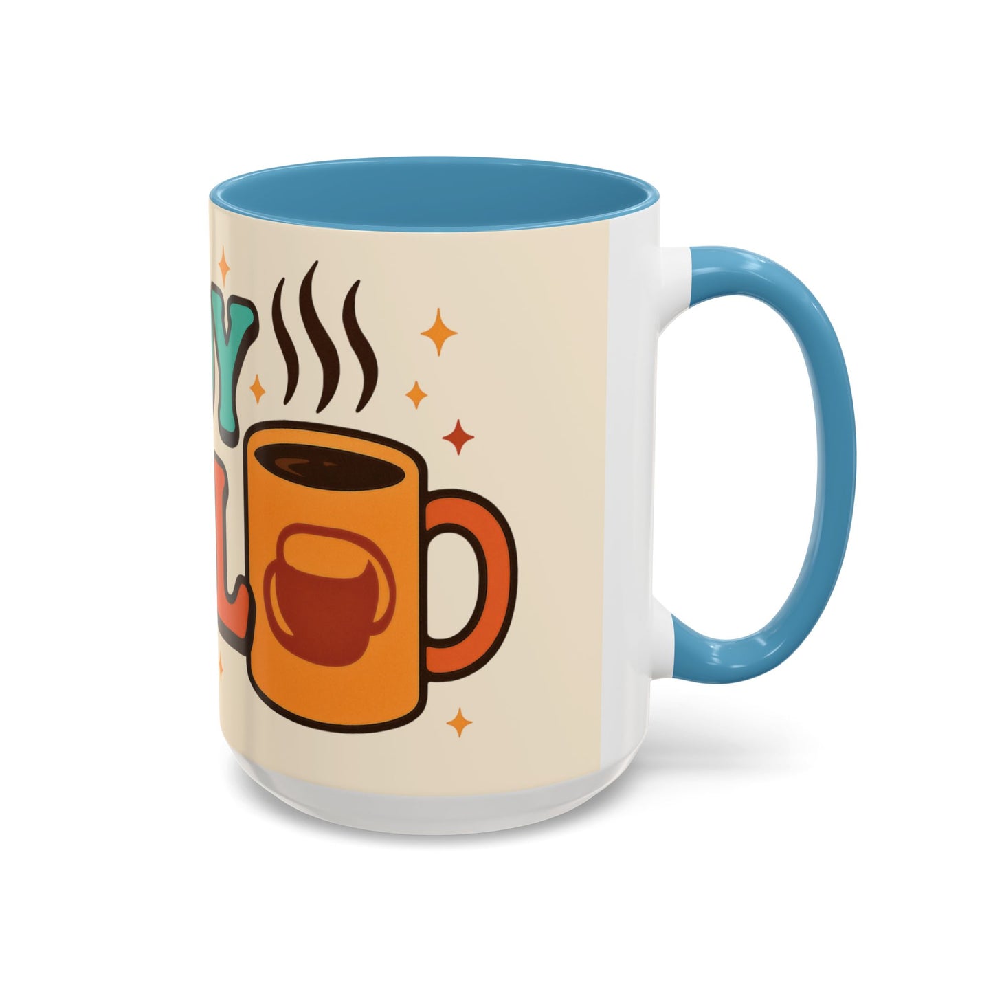 Study Fuel Color Accent Mug (11oz/15oz) – Retro Teacher/Student Coffee Cup • Back to School • Durable Ceramic