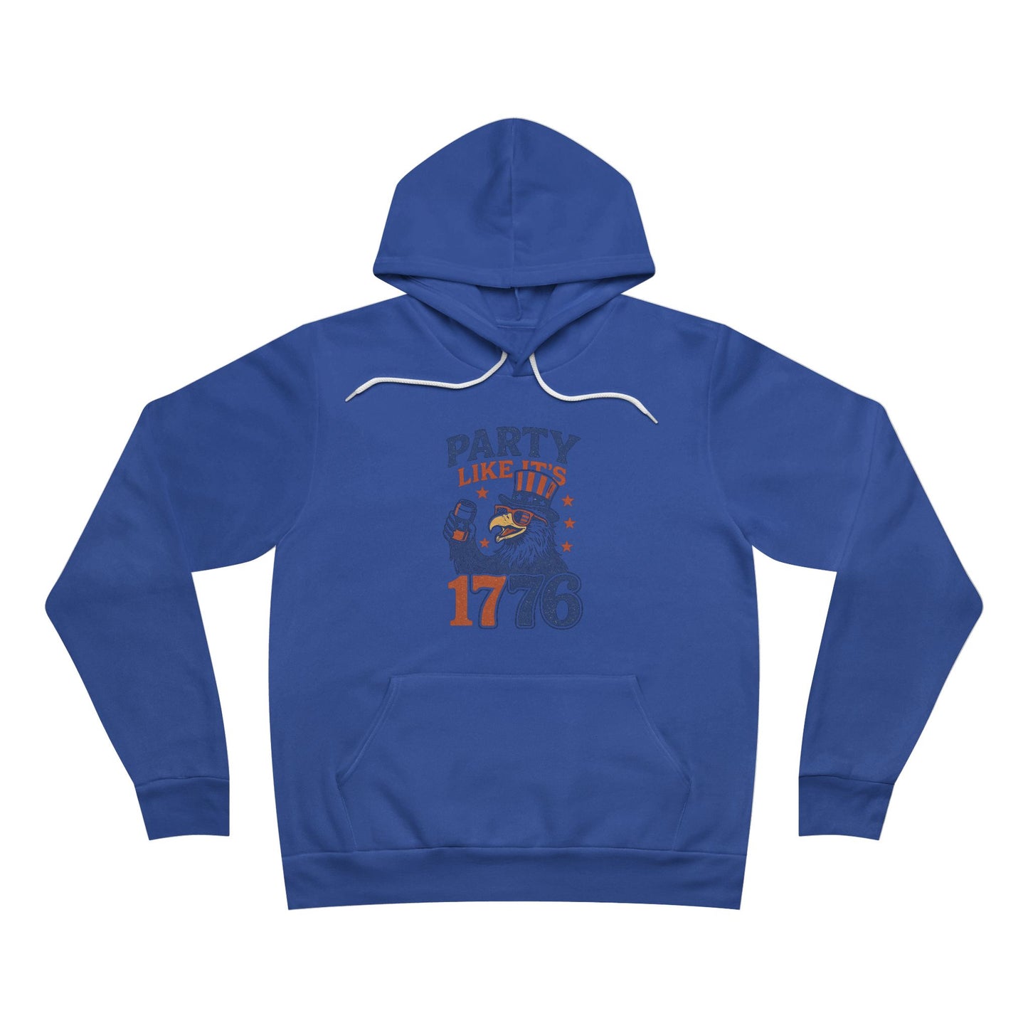 Party Like It’s 1776 – Funny Patriotic Hoodie, Drunk Eagle, Bella+Canvas 3719 Pullover Sweatshirt