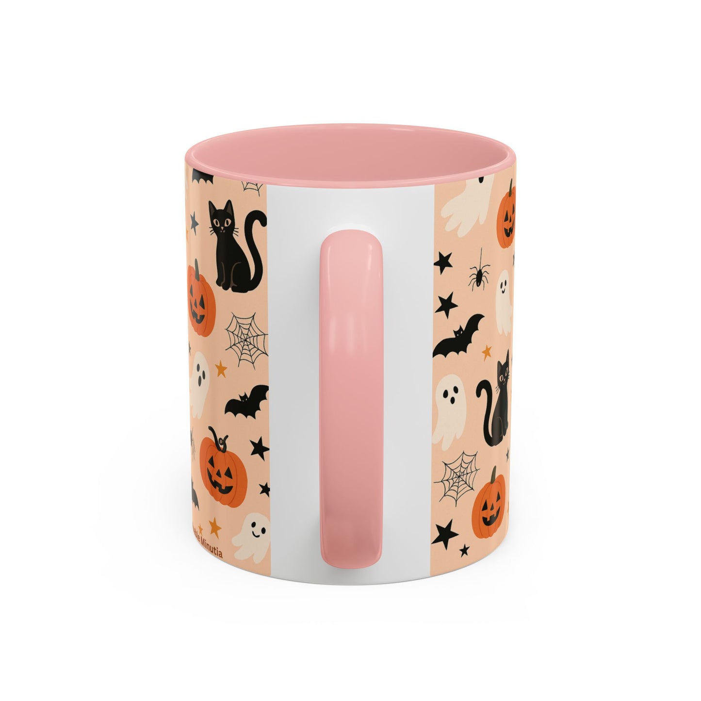 Halloween Color Accent Mug β Ghosts, Pumpkins & Black Cats, Fall Coffee Cup (11oz & 15oz) β Boutique Spooky Season Drinkware