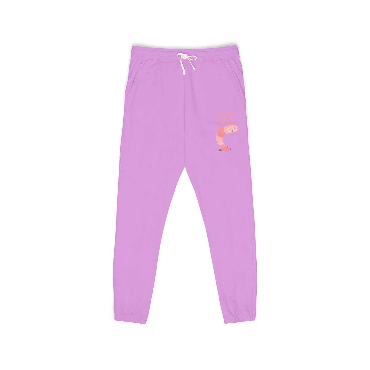 Caught You Looking! Funny Worm — Unisex Garment-Dyed Fleece Sweatpants (Comfort Colors® 1469) | Invaluable Minutia