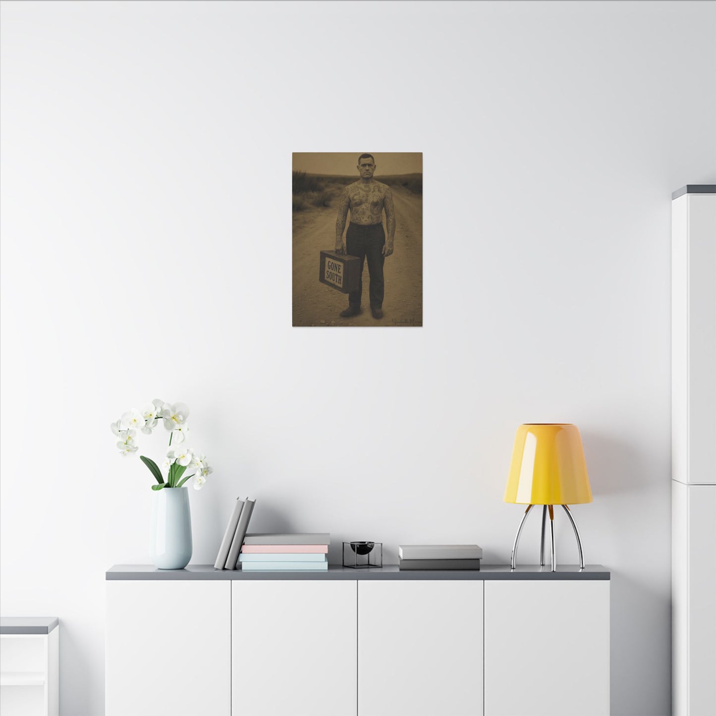 The Tattooed Man – Matte Canvas Print (Gallery-Wrapped) 0.75" – Vintage Circus-Inspired Canvas Wall Art