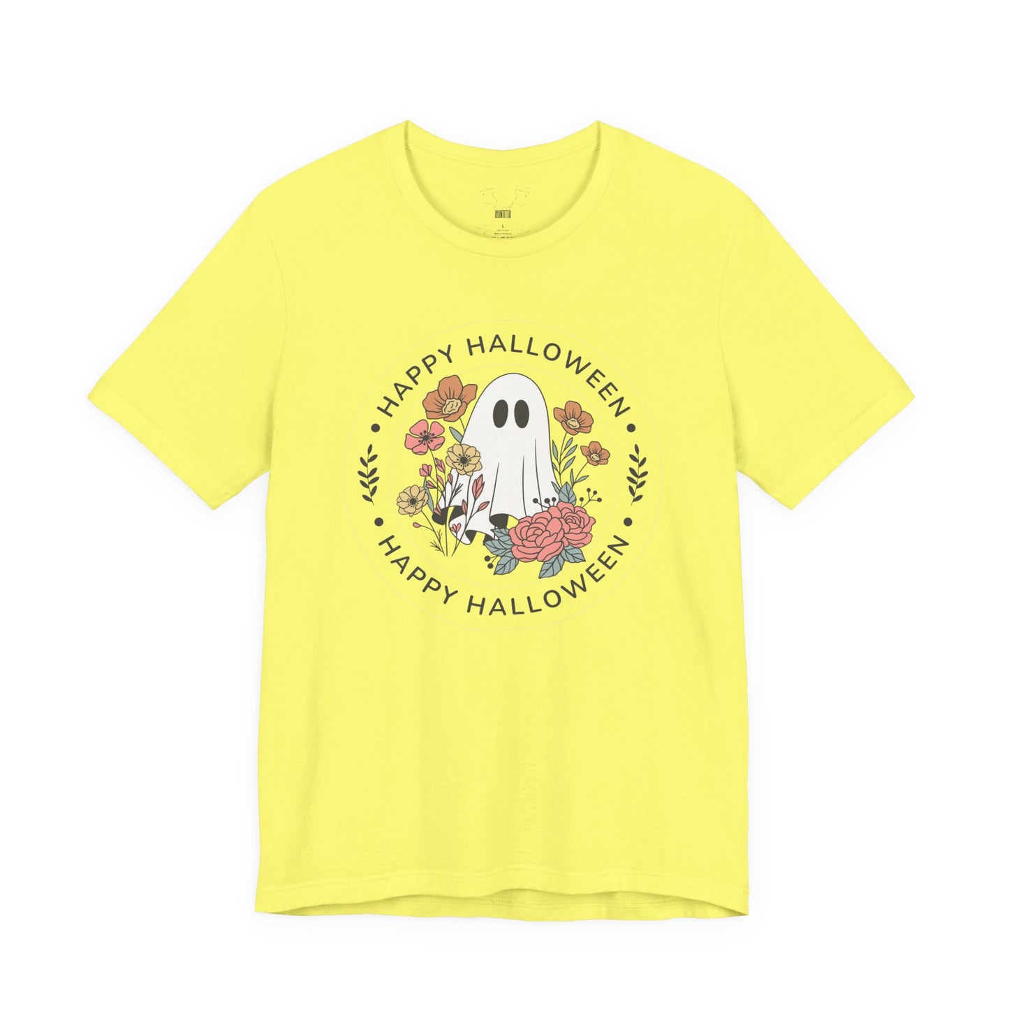 Happy Halloween Floral Ghost Tee – Bella+Canvas 3001