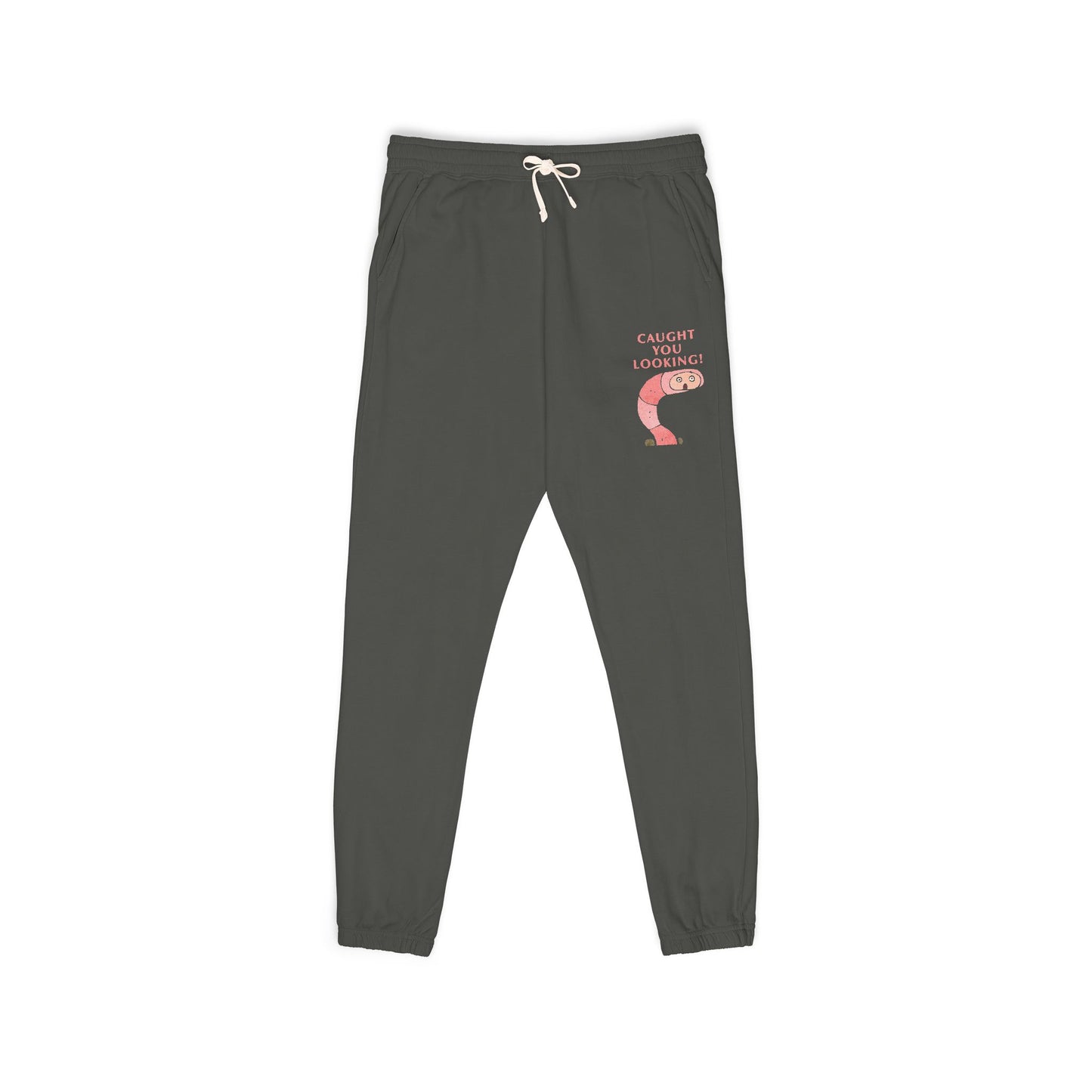 Caught You Looking! Funny Worm — Unisex Garment-Dyed Fleece Sweatpants (Comfort Colors® 1469) | Invaluable Minutia
