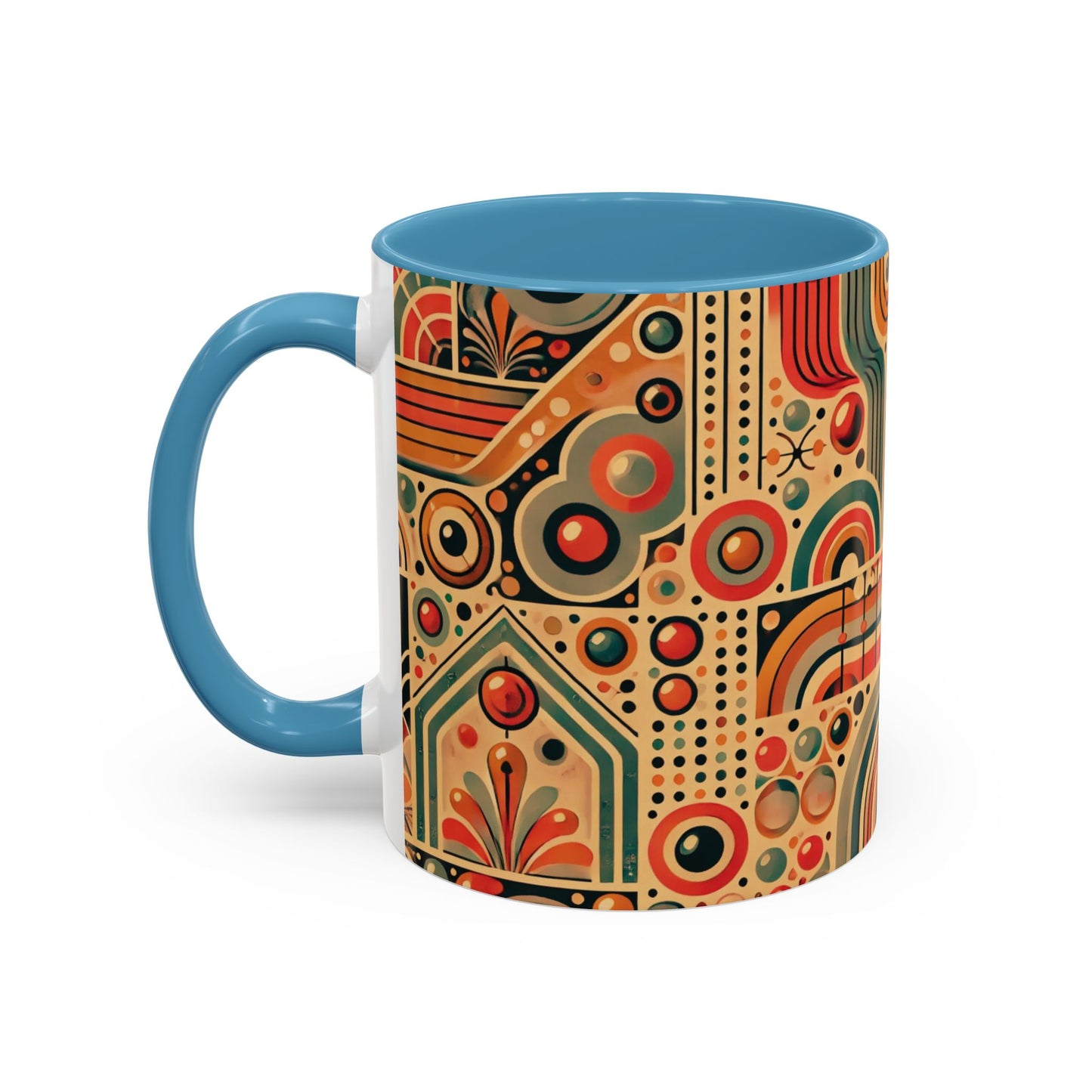 πΏ Retro Boho Accent Coffee Mug | 11oz & 15oz Ceramic Cup | Custom Colors Available