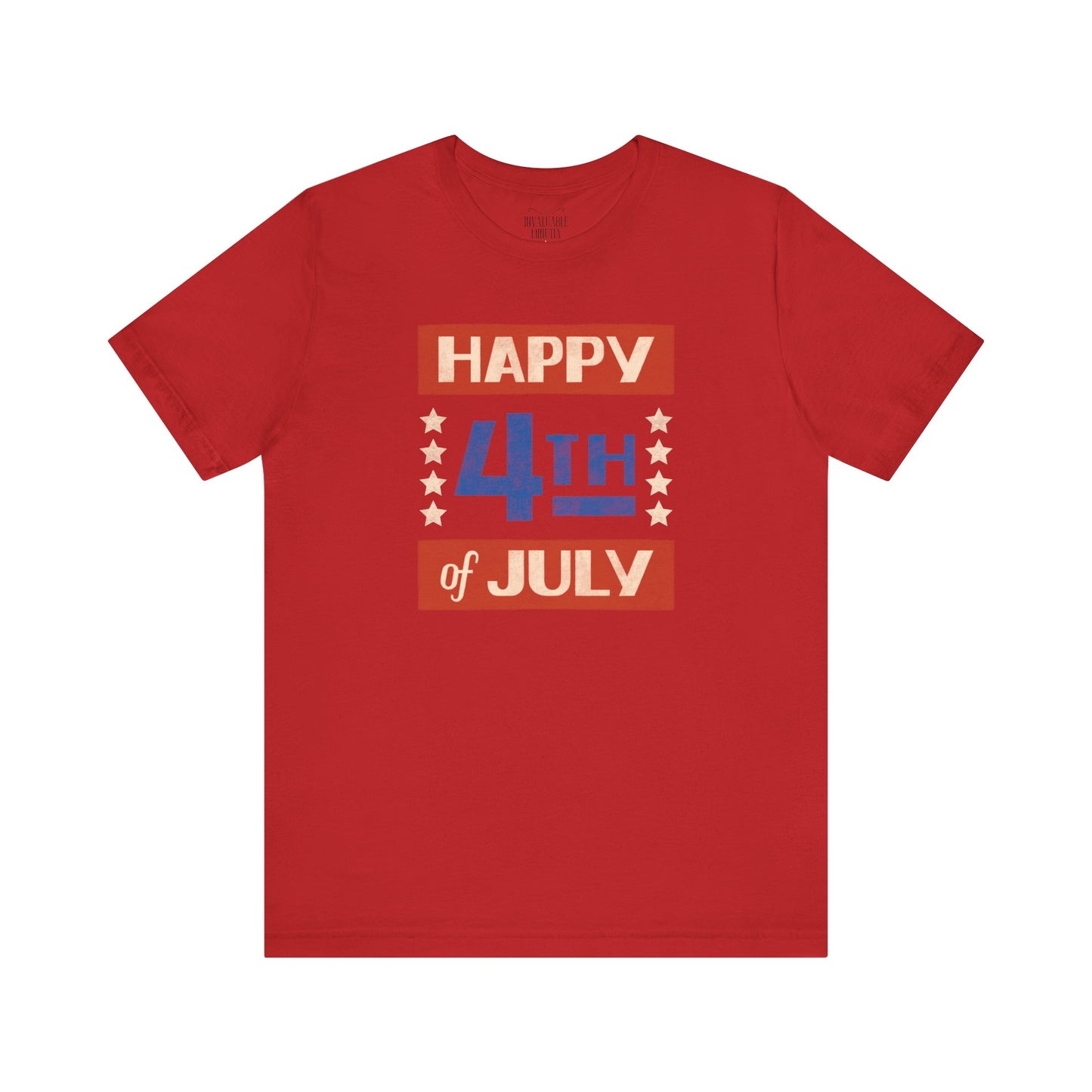 Happy 4th / Land of the Free Tee – Dual-Sided Print – Unisex Bella + Canvas Jersey T-Shirt