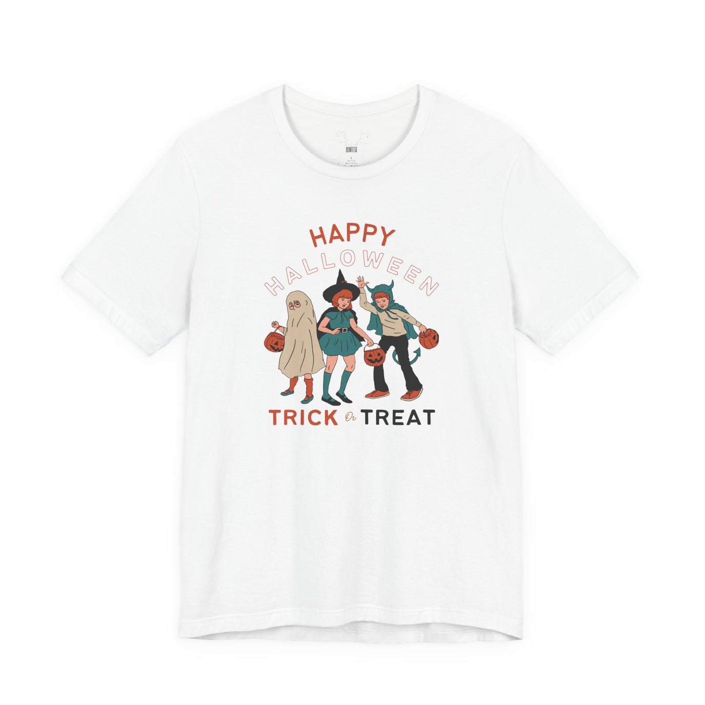 Happy Halloween Trick or Treat Vintage Vibe Tee โ Bella+Canvas 3001