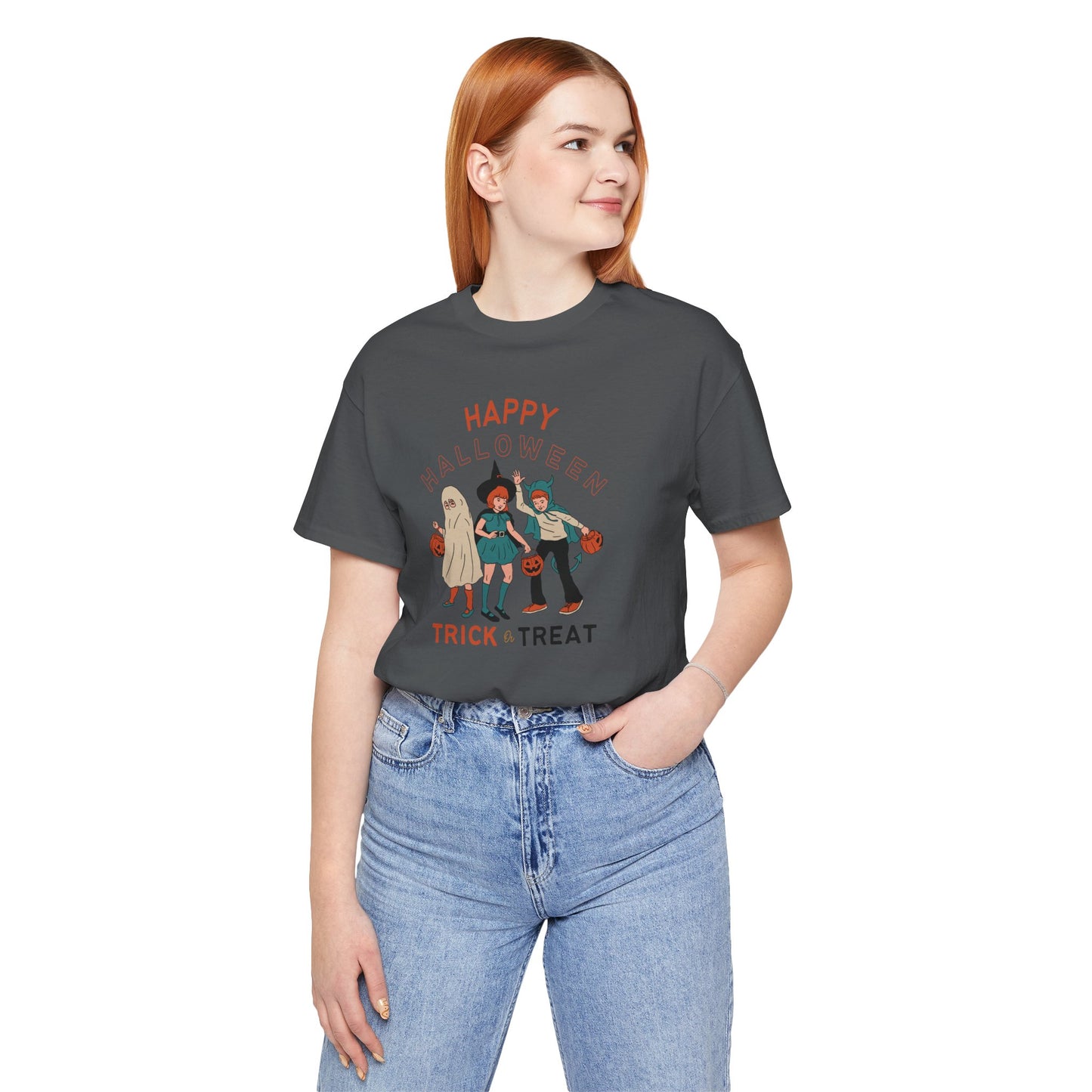 Happy Halloween Trick or Treat Vintage Vibe Tee โ Bella+Canvas 3001