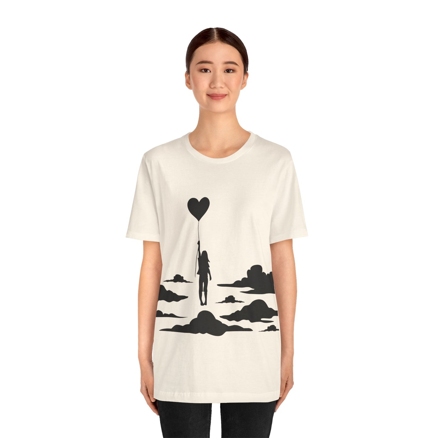 π Up and Away Tee β Heart Balloon Silhouette