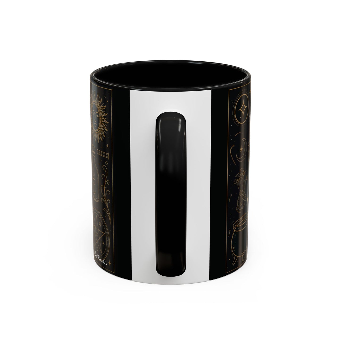 Witchy Aesthetic Coffee Mug โ 15oz Black & Purple Ceramic with Occult Symbols โ Goth Kitchen Decor, Halloween Gift Idea - 11oz/15oz
