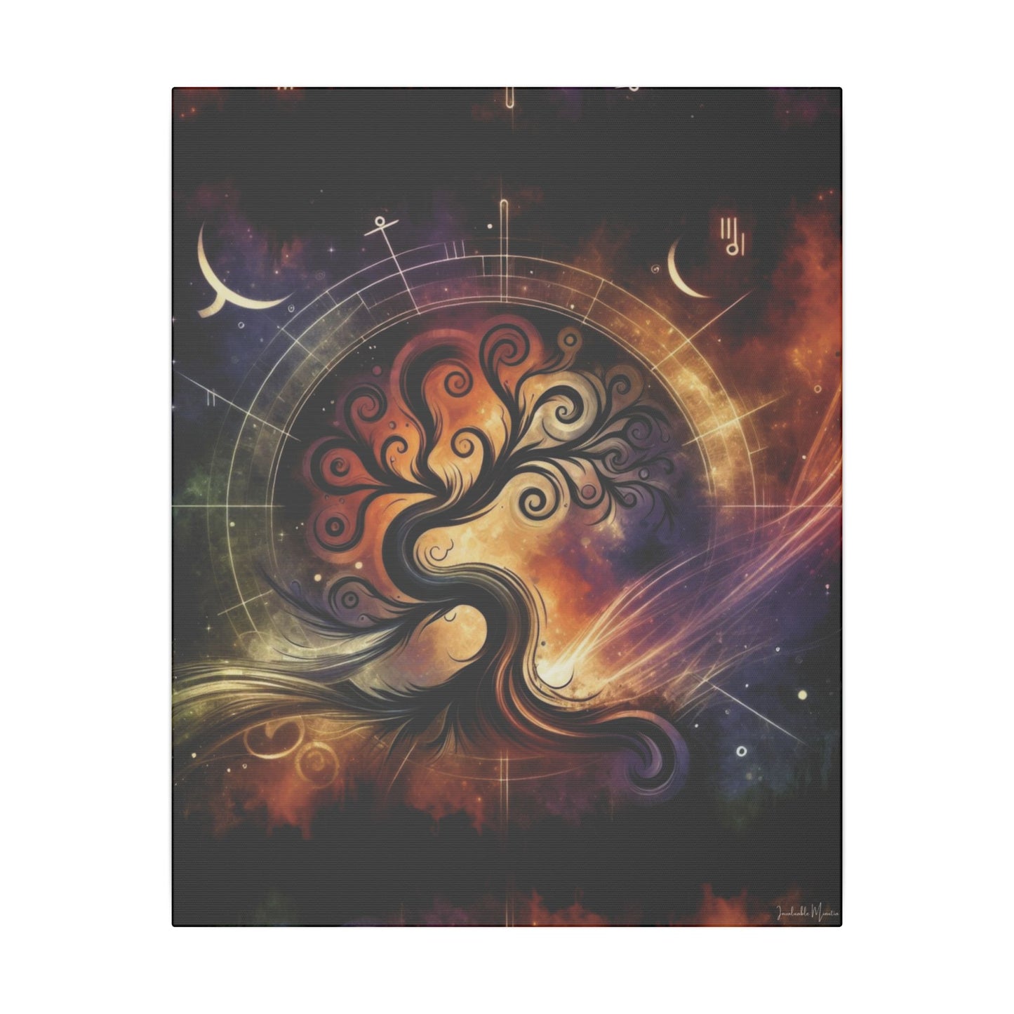 Cosmic Tree of Life – Celestial Galaxy Canvas Print (0.75" Stretched) | Mystical Boho Wall Art