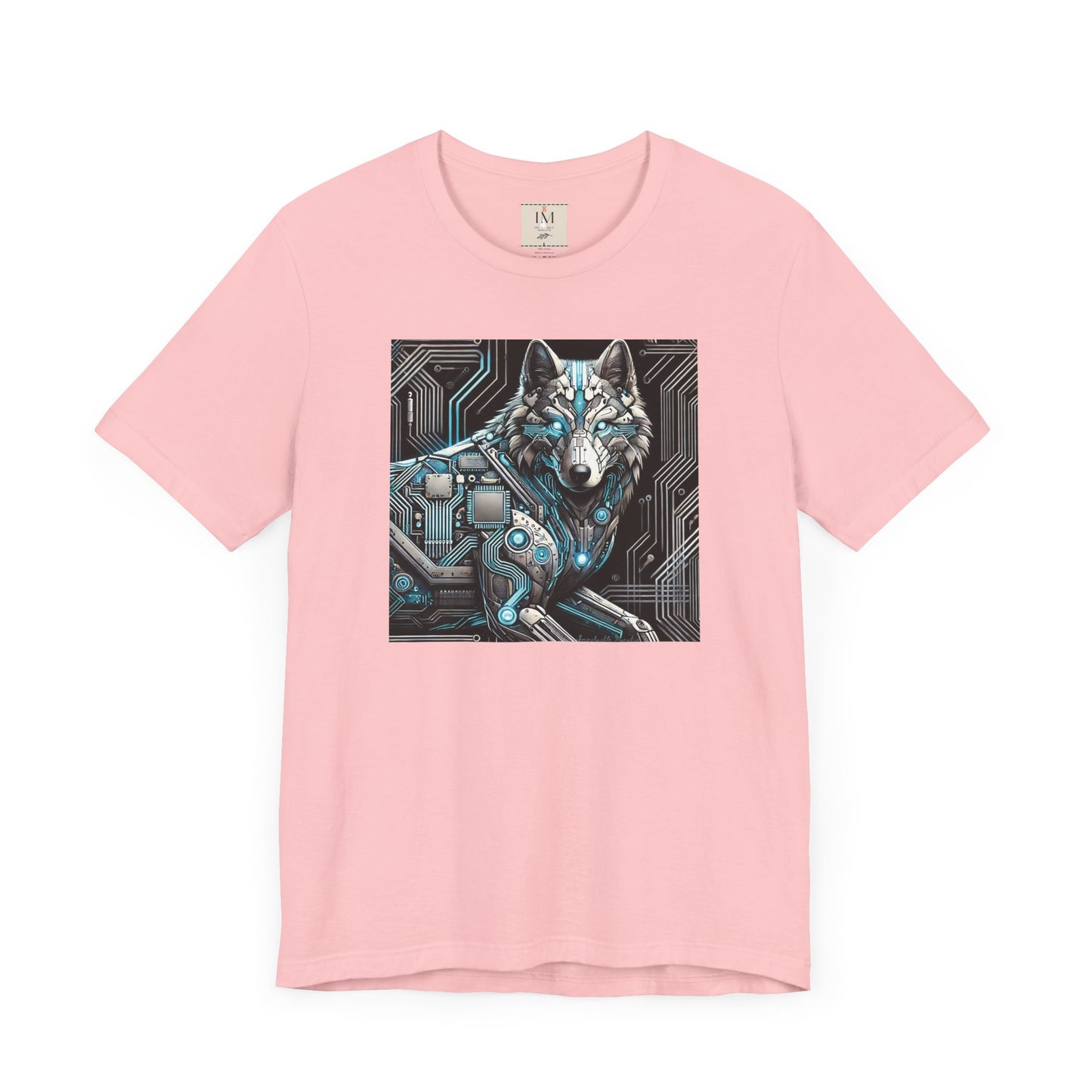 Tech Cyber Wolf Unisex Jersey Tee - Futuristic Animal Print Animal T-Shirt