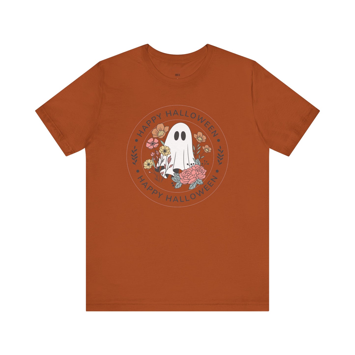 Happy Halloween Floral Ghost Tee – Bella+Canvas 3001