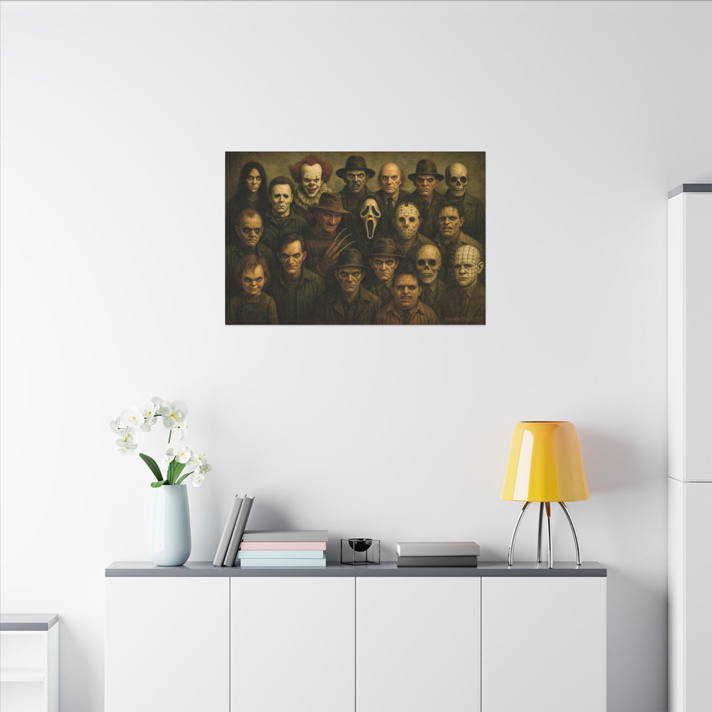 "The Crew" β Horror Legends Matte Canvas Print