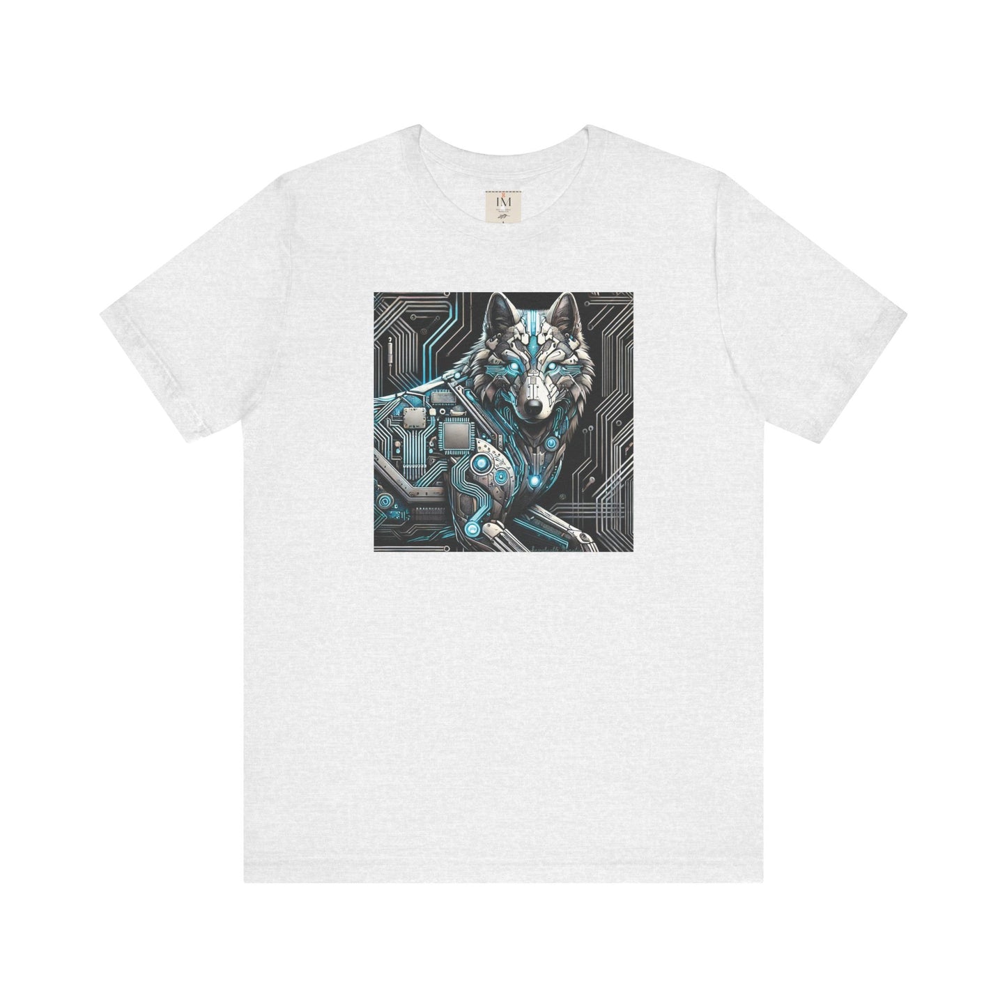 Tech Cyber Wolf Unisex Jersey Tee - Futuristic Animal Print Animal T-Shirt