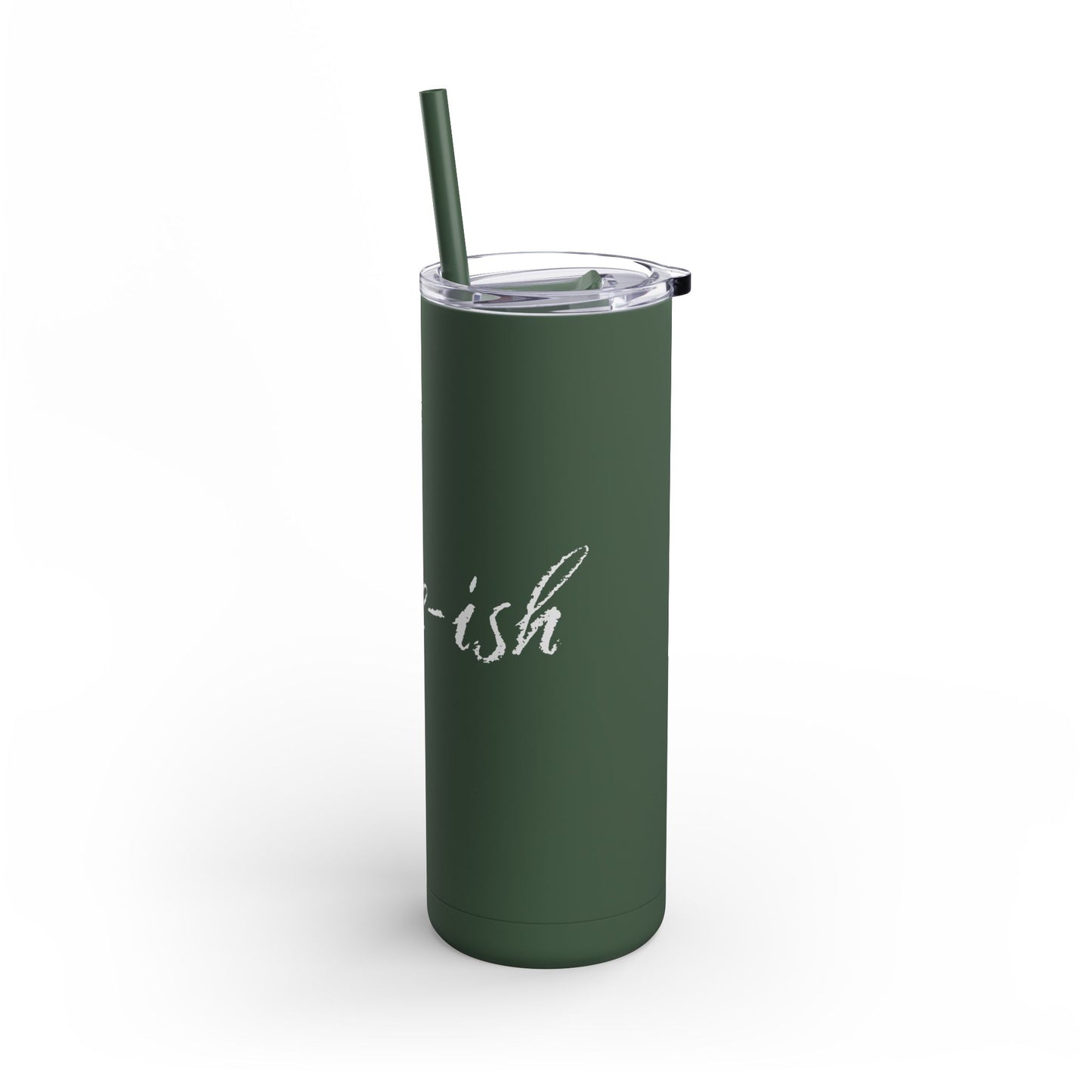 “Alive-ish” Matte Tumbler – 20oz Maars Skinny Tumbler with Straw | Chalk Script Hydration Statement