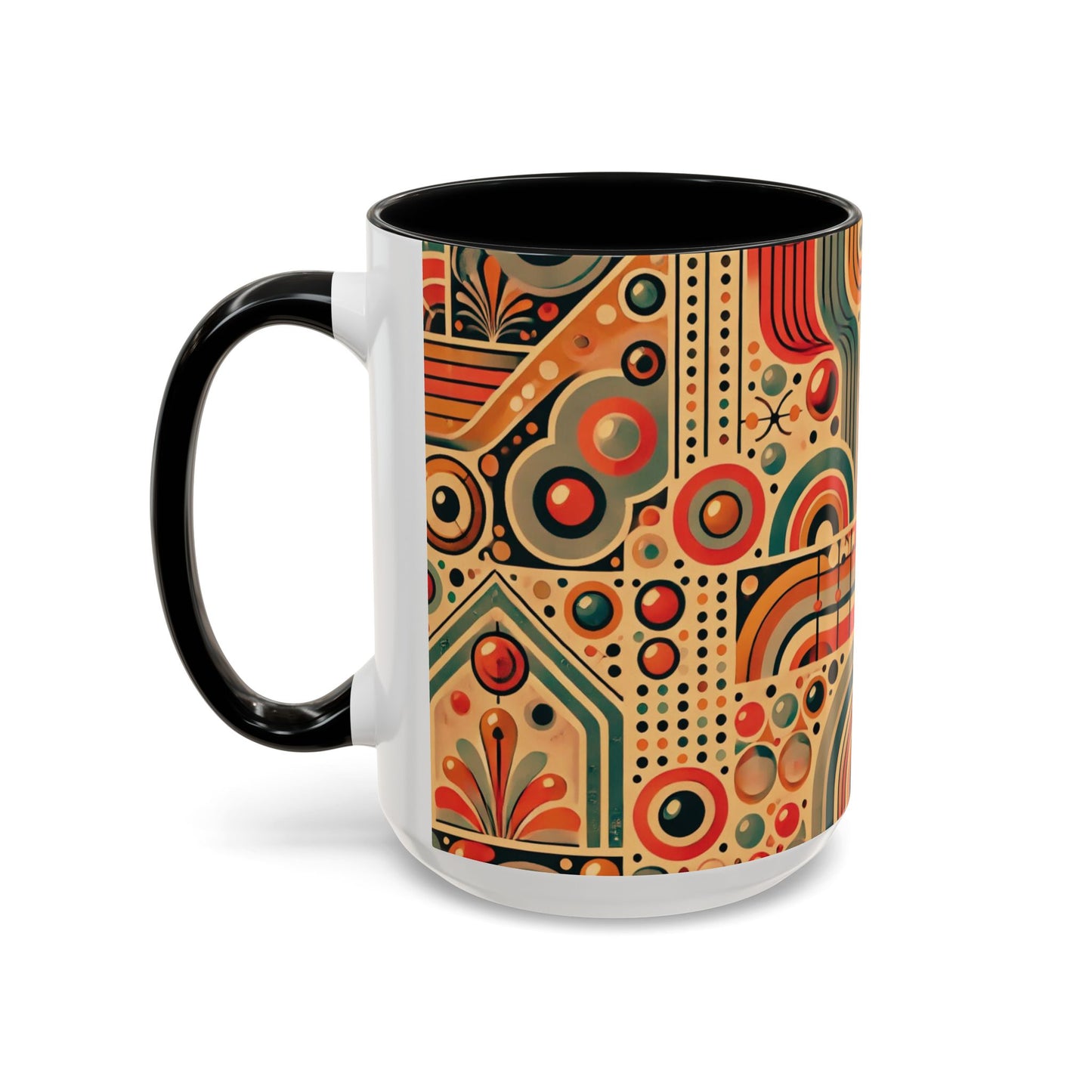 πΏ Retro Boho Accent Coffee Mug | 11oz & 15oz Ceramic Cup | Custom Colors Available