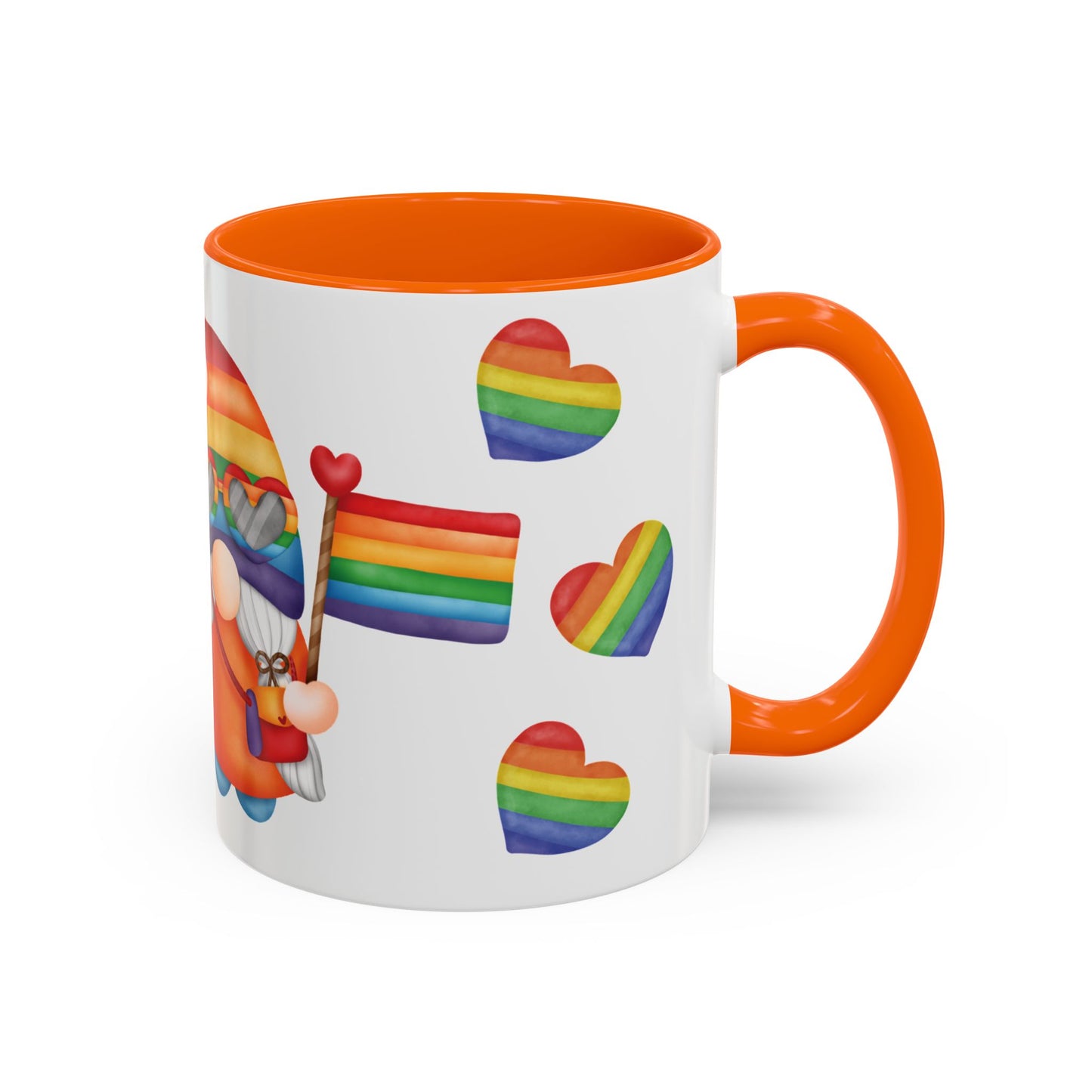 Pride Gnome Accent Mug | Rainbow Love Coffee Cup | 11oz & 15oz