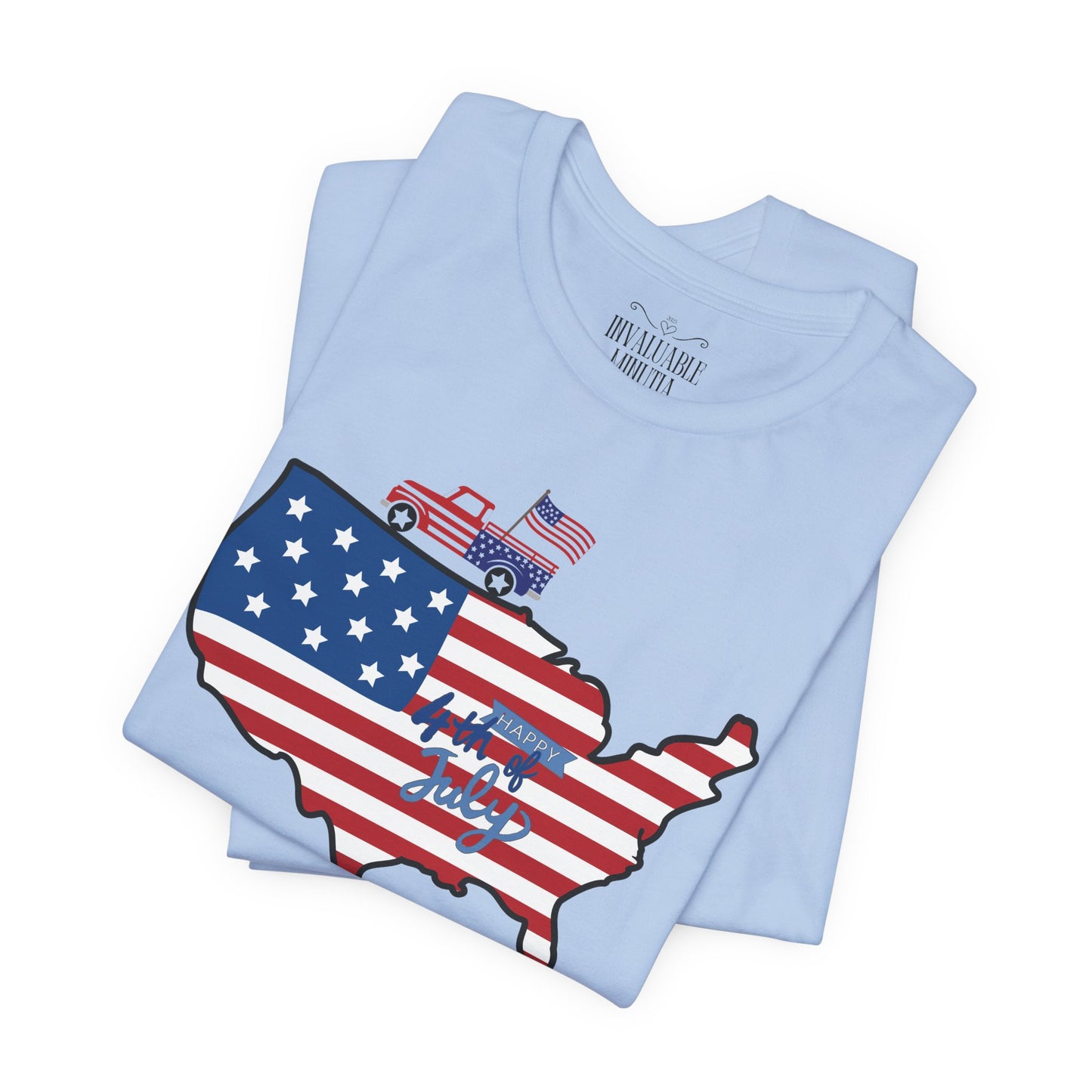 All-American USA Map & Truck Tee β Unisex Bella+Canvas Jersey Tee - 4th of July T-Shirt