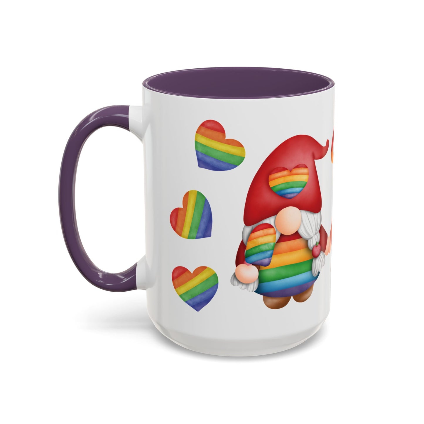 Pride Gnome Accent Mug | Rainbow Love Coffee Cup | 11oz & 15oz