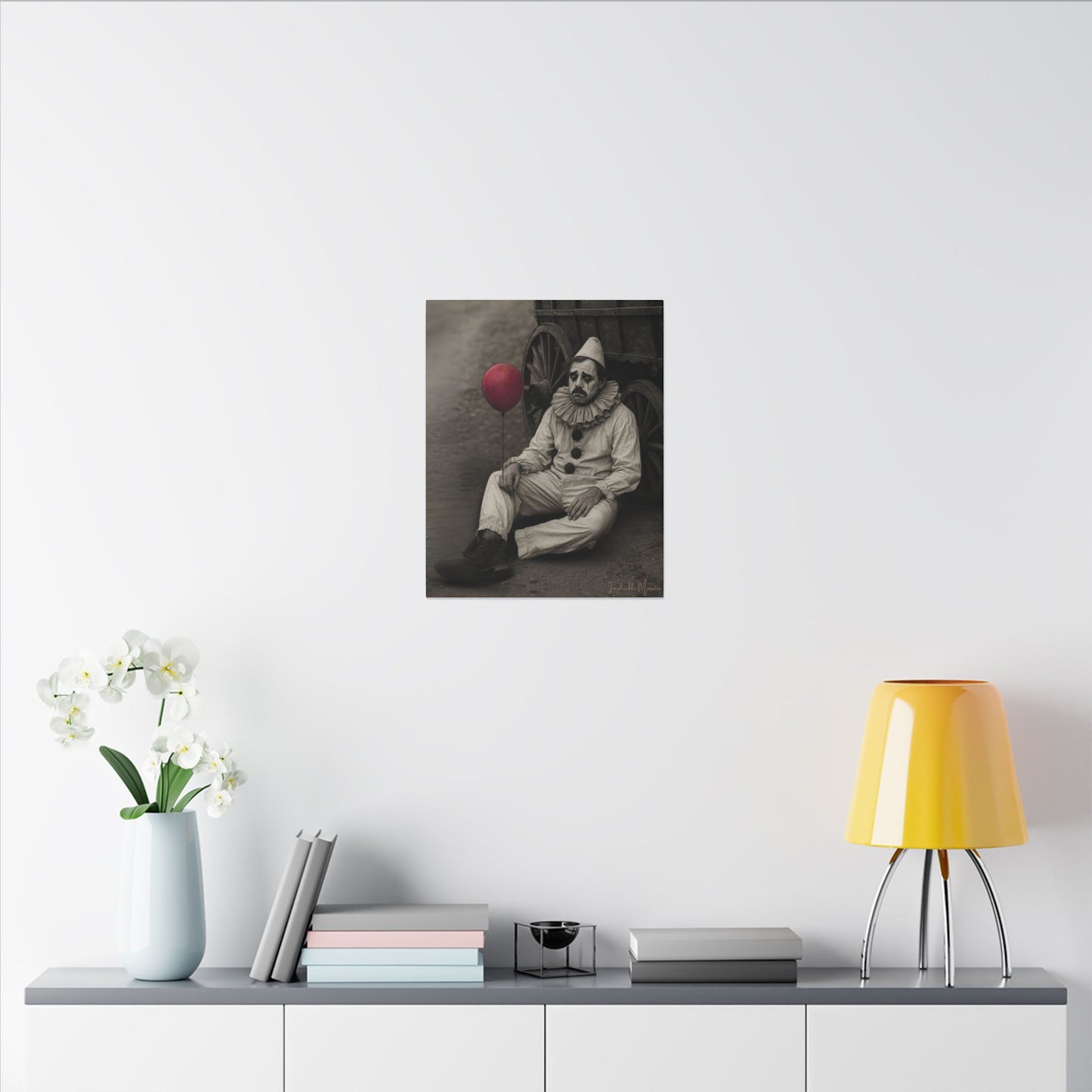 The Clown – Matte Canvas Print (Gallery-Wrapped) 0.75" – Vintage Circus-Inspired Canvas Wall Art