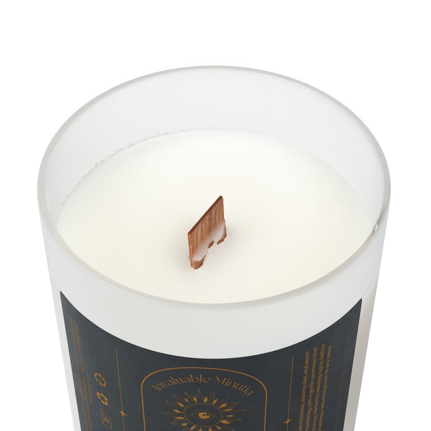 Cinnamon Chai Candle – Luxury Coconut-Soy, Wooden Wick, 11oz Frosted Glass (Free U.S. Shipping)