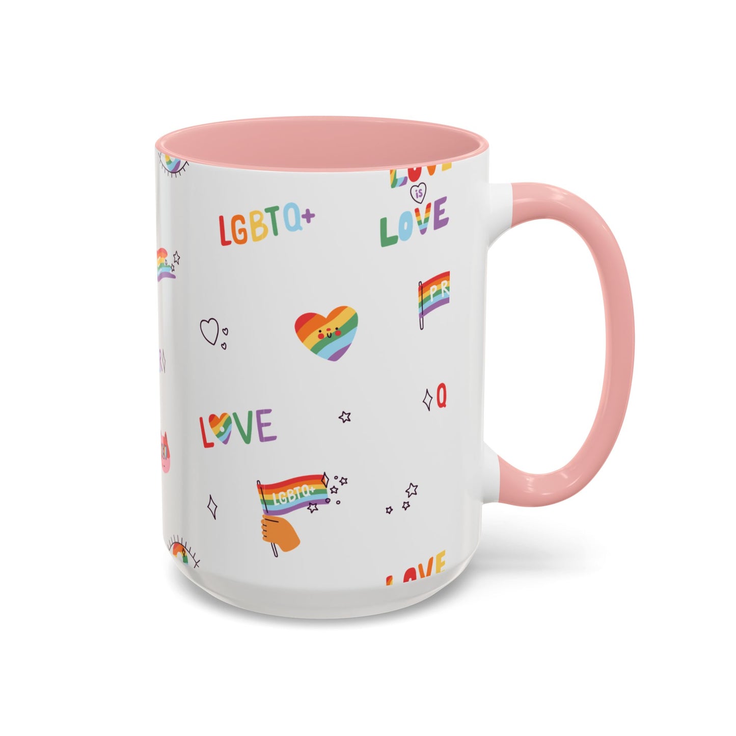 Minimalist Pride Accent Mug | LGBTQ+ Love Ceramic Cup | 11oz & 15oz