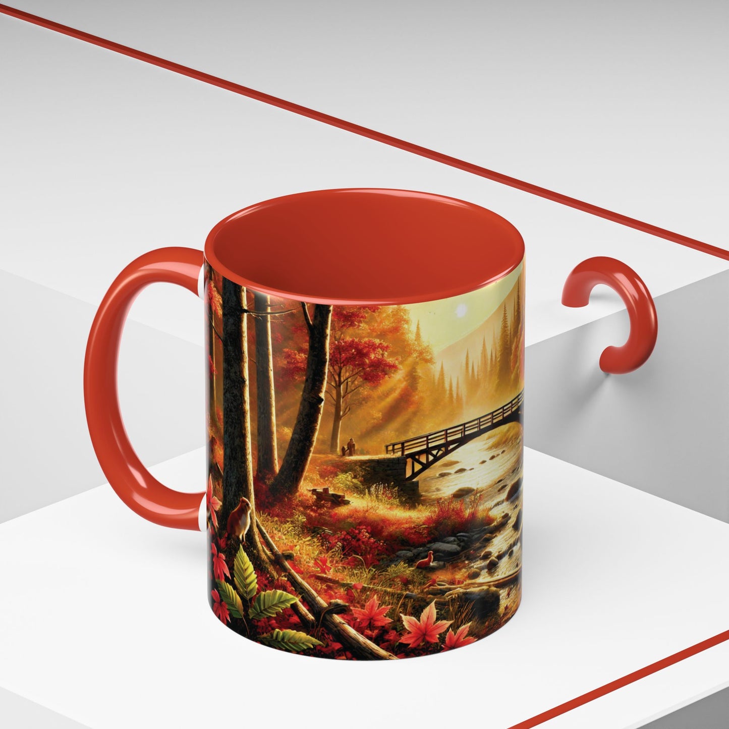 Cozy Autumn Cabin Mug | Fall Vibes Accent Coffee Mug (11oz/15oz)
