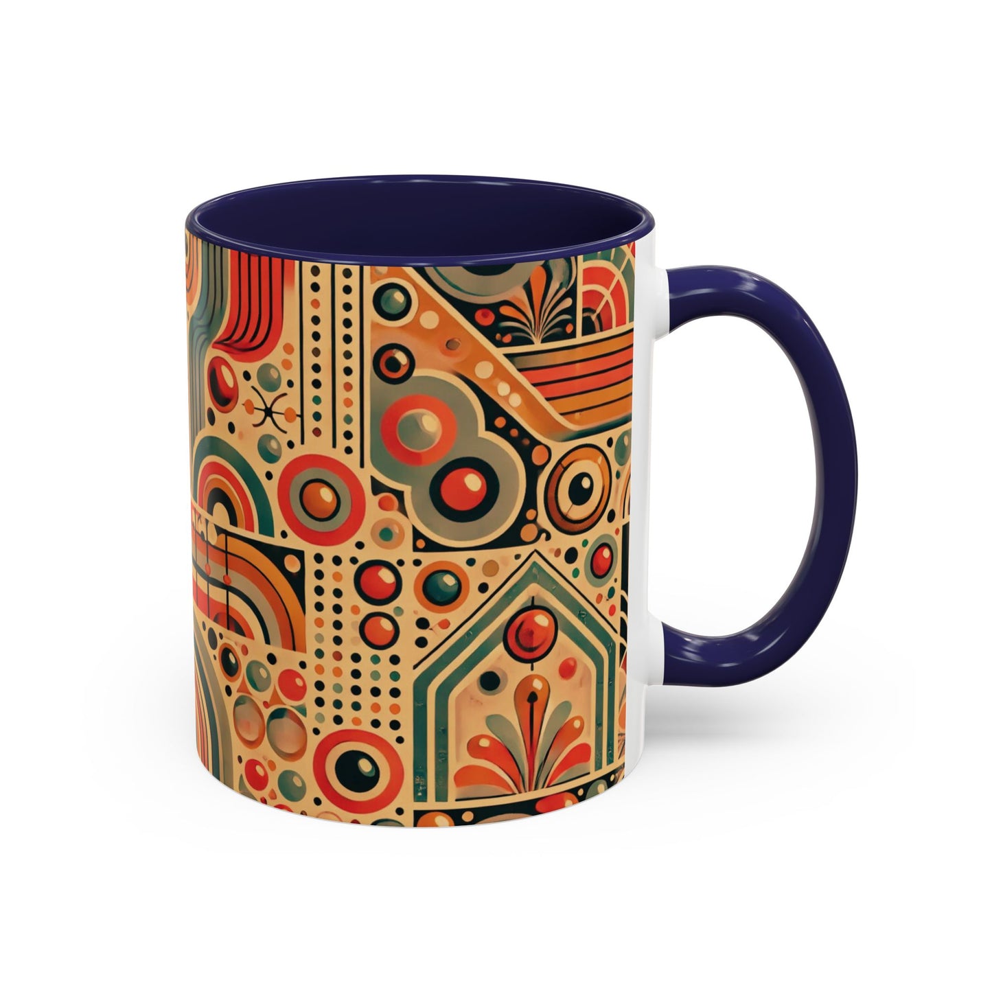 πΏ Retro Boho Accent Coffee Mug | 11oz & 15oz Ceramic Cup | Custom Colors Available
