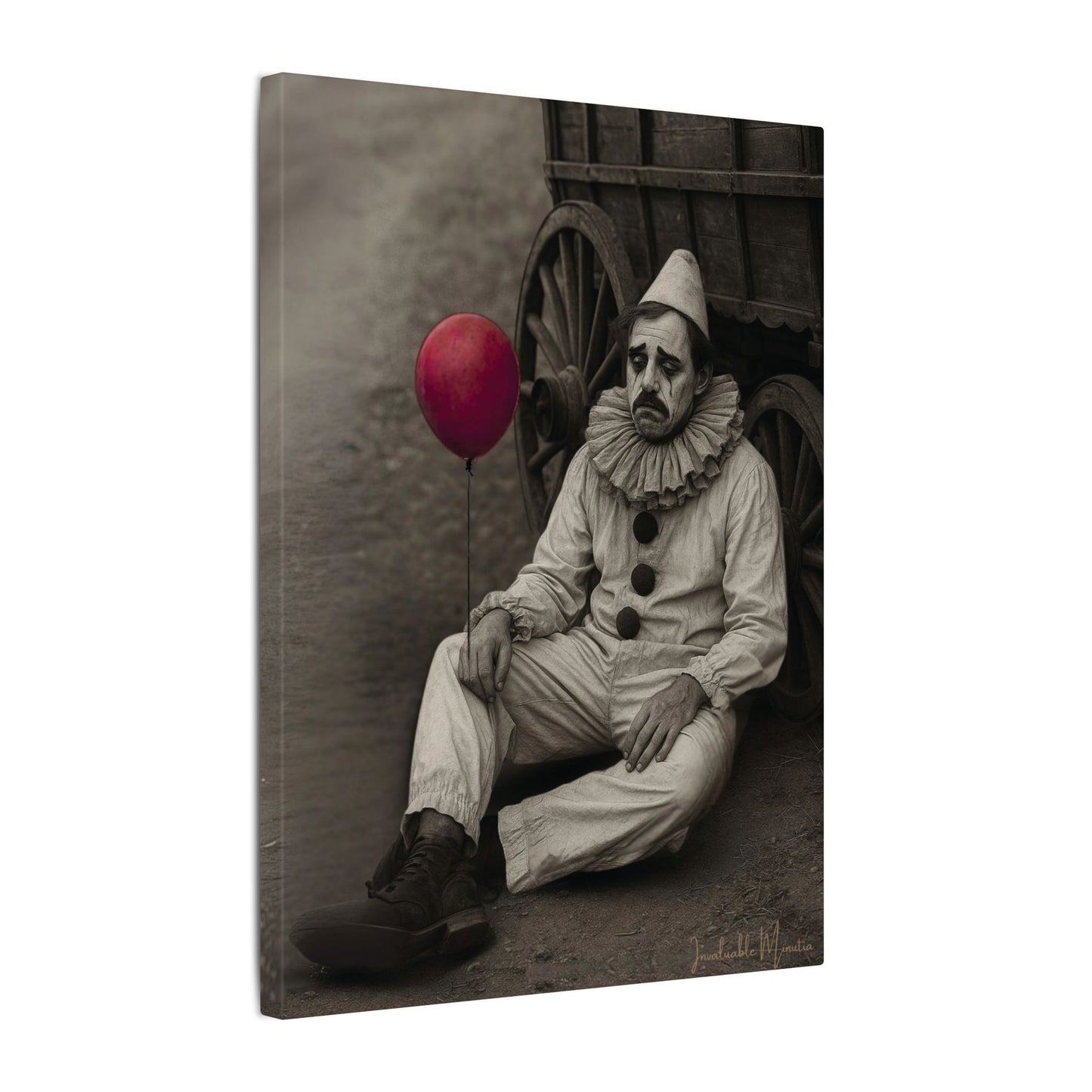 The Clown – Matte Canvas Print (Gallery-Wrapped) 0.75" – Vintage Circus-Inspired Canvas Wall Art