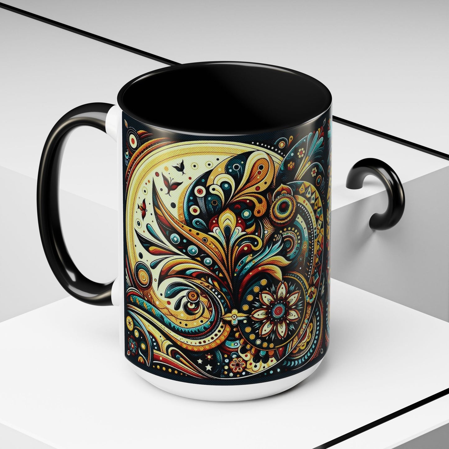 βοΈ Accent Coffee Mug (11, 15oz) β Beautiful Boho Style Graphic πΏ