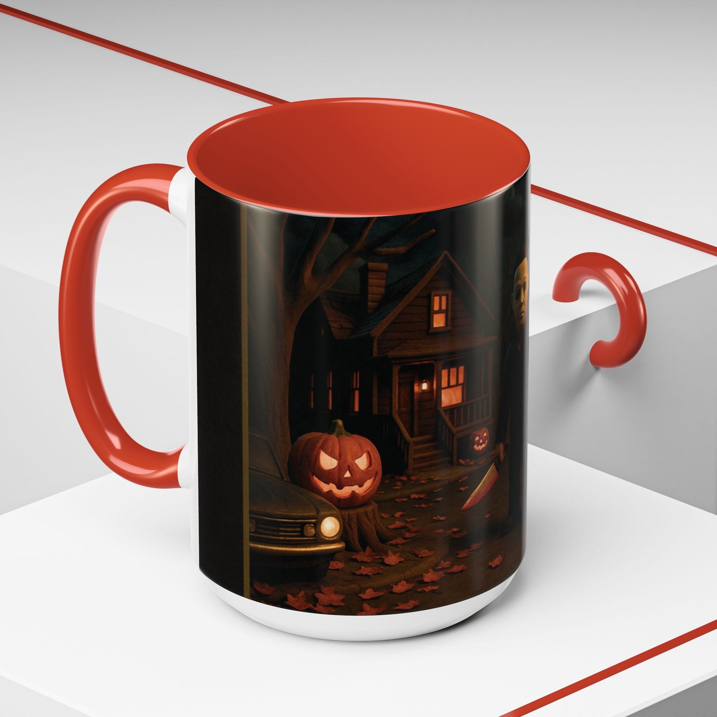Clay-Style Slasher Halloween Night Mug | Accent Coffee Mug (11oz/15oz)