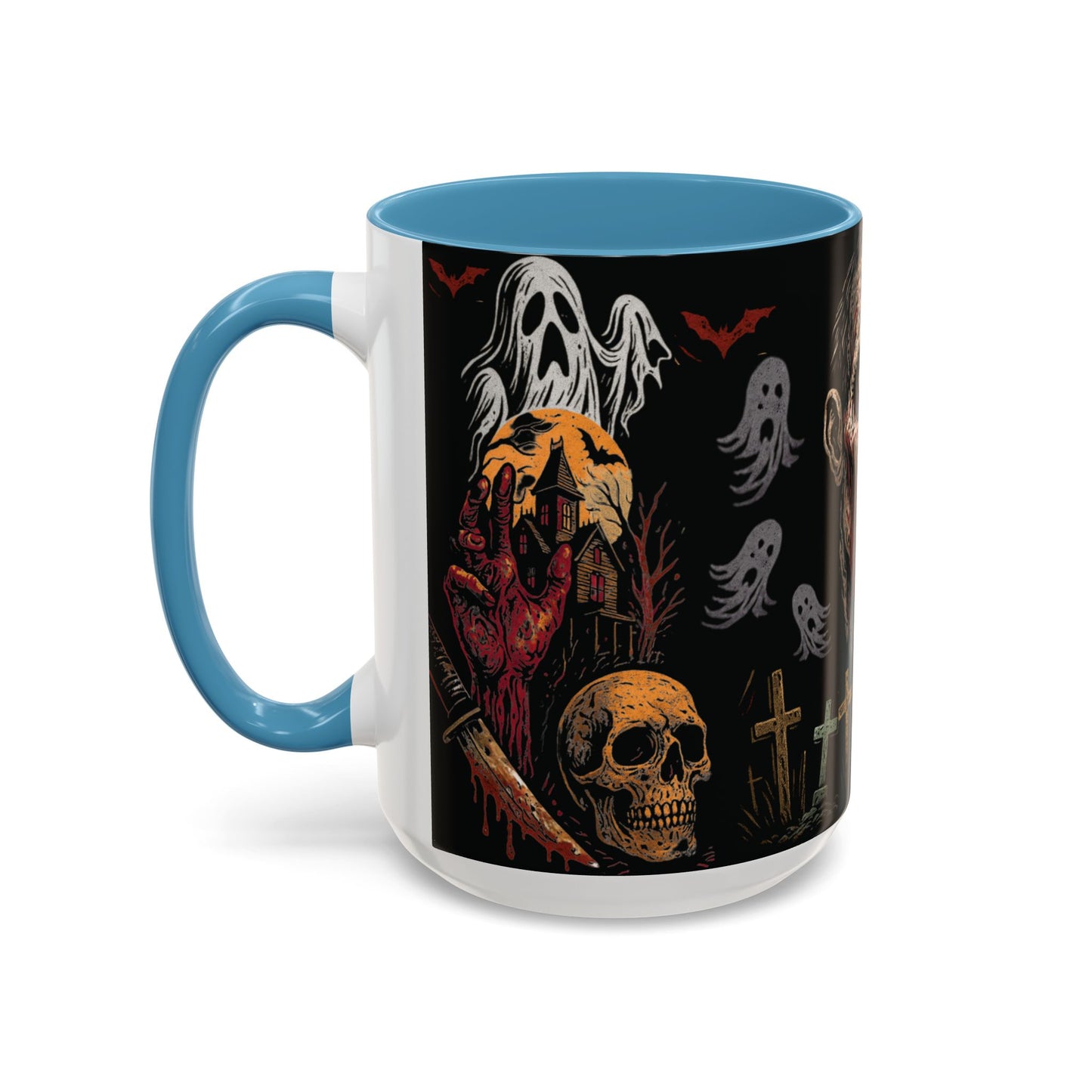 Horror Coffee Mug – Zombie Graveyard Halloween Design – 11oz & 15oz Ceramic – Creepy Goth Kitchen Decor