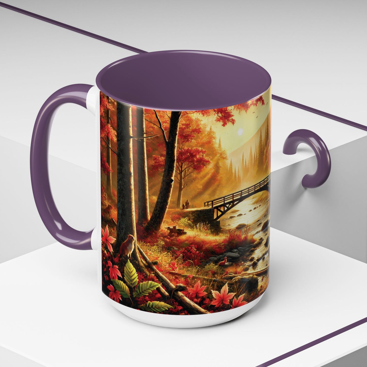 Cozy Autumn Cabin Mug | Fall Vibes Accent Coffee Mug (11oz/15oz)