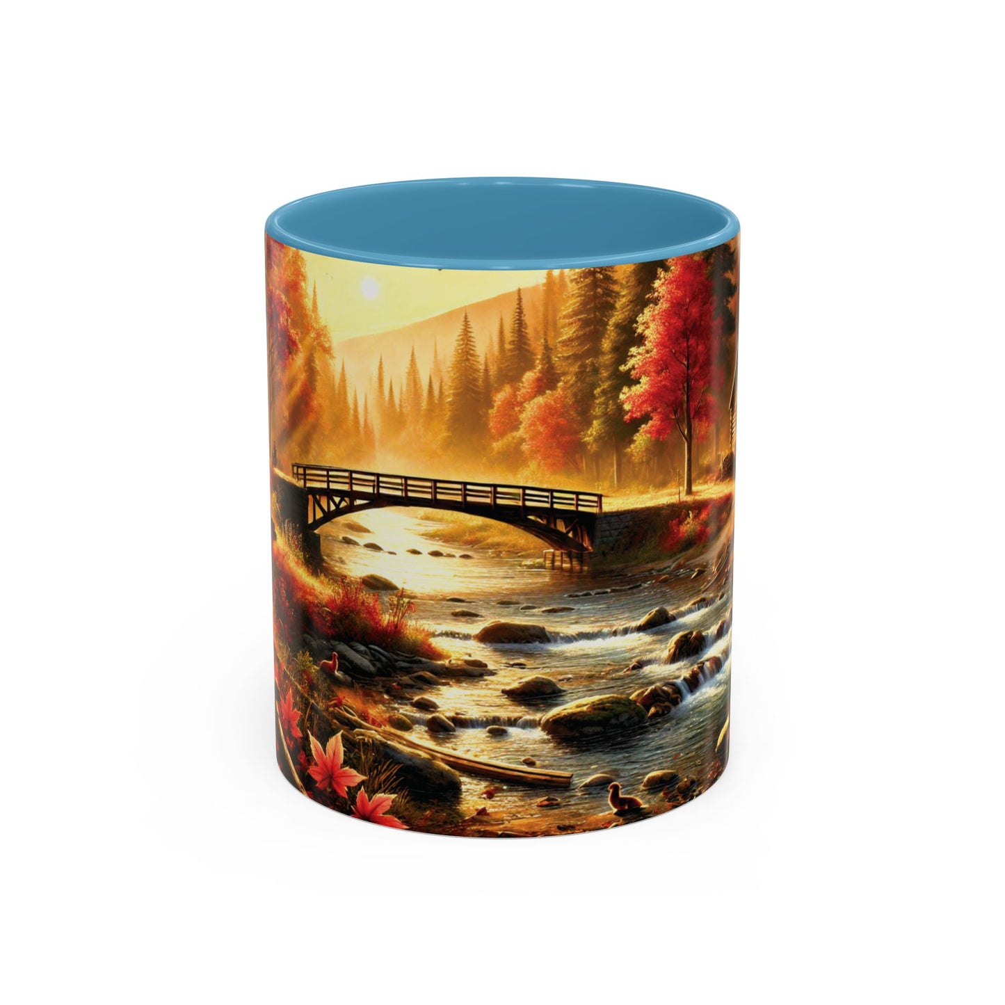 Cozy Autumn Cabin Mug | Fall Vibes Accent Coffee Mug (11oz/15oz)