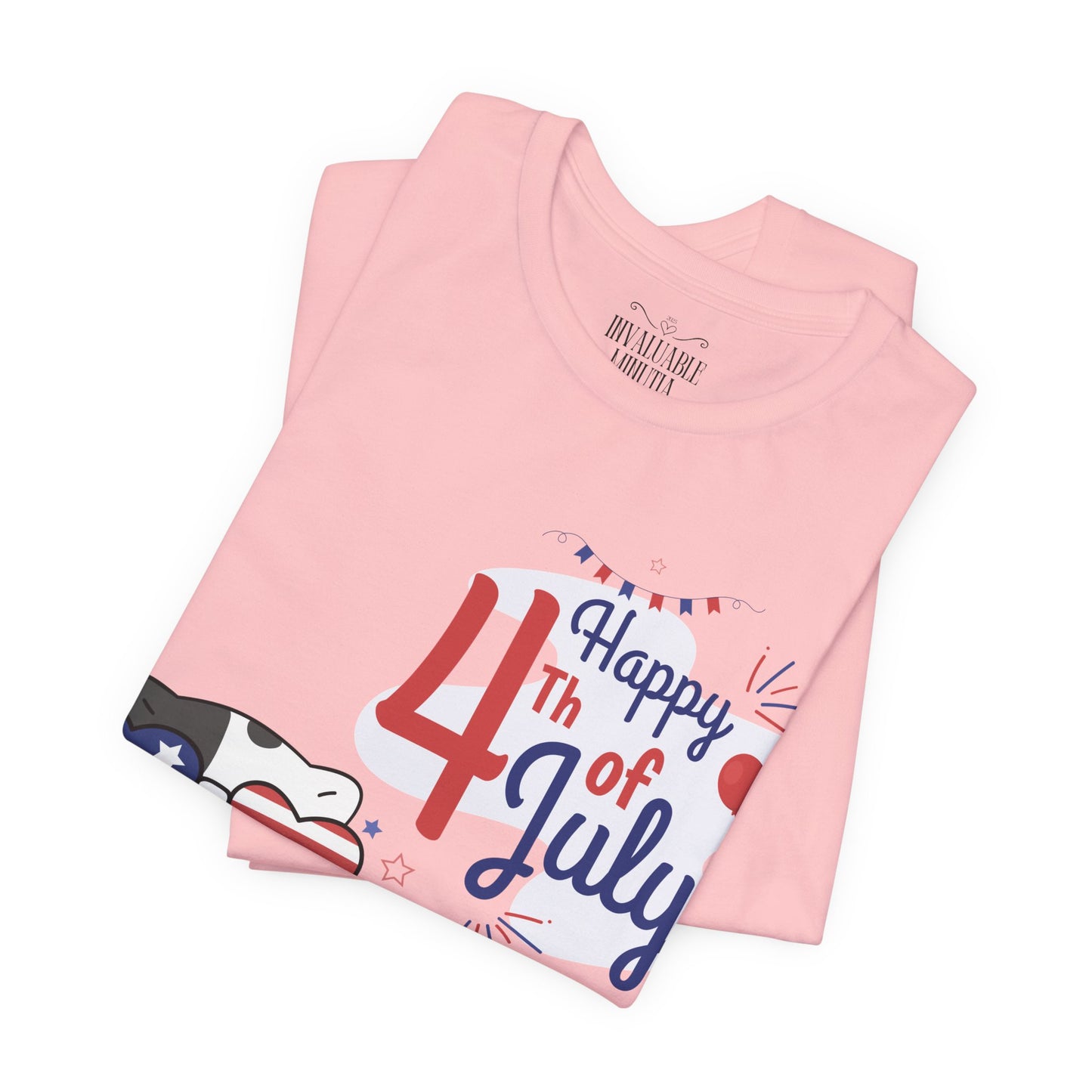 Patriotic Party Cat Tee – Happy 4th of July – Unisex Bella+Canvas Jersey Tee - 4th of July Tee