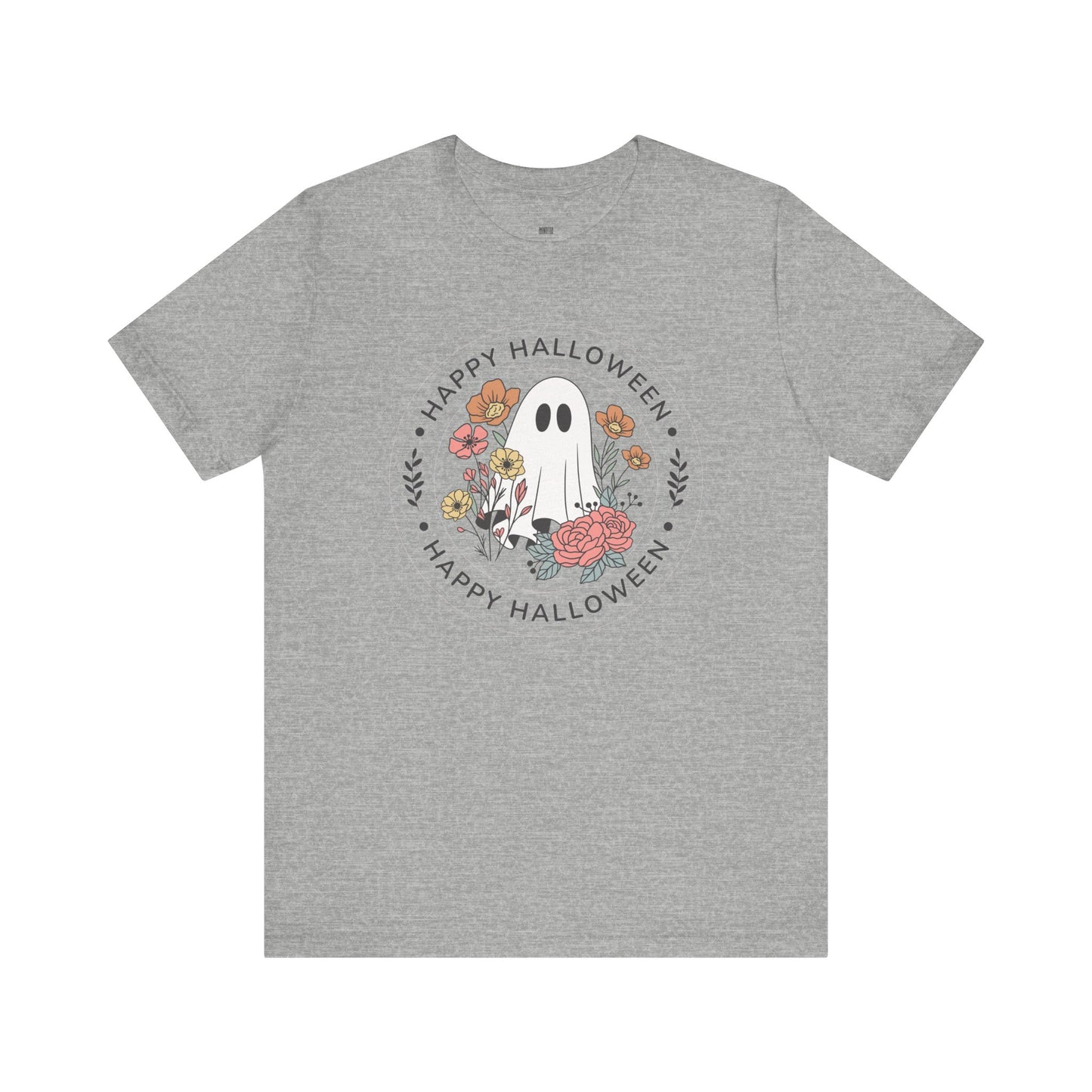 Happy Halloween Floral Ghost Tee – Bella+Canvas 3001