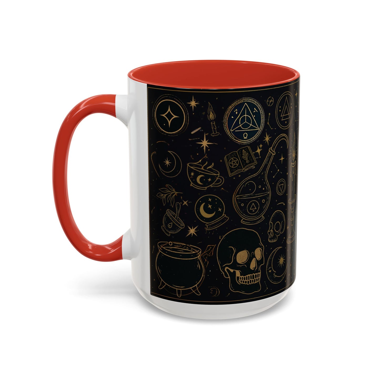 Witchy Aesthetic Coffee Mug โ 15oz Black & Purple Ceramic with Occult Symbols โ Goth Kitchen Decor, Halloween Gift Idea - 11oz/15oz