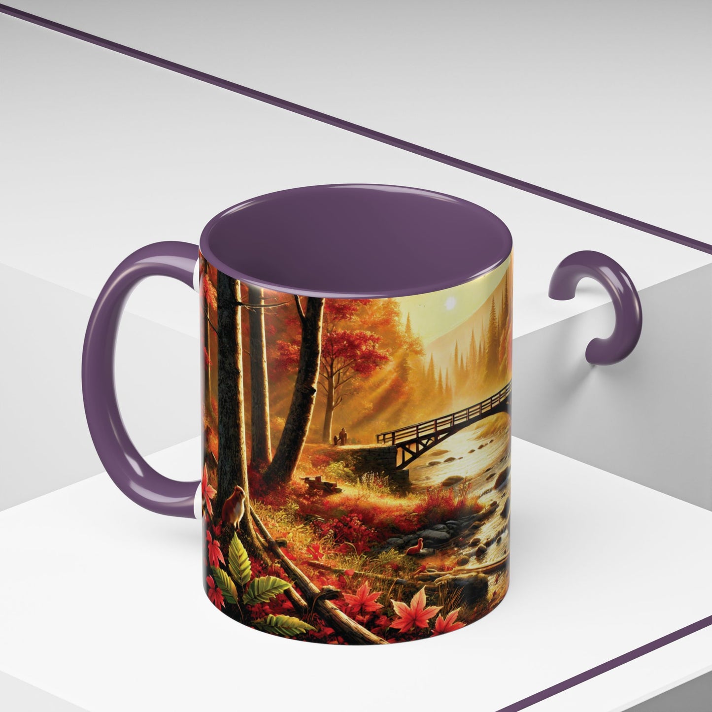 Cozy Autumn Cabin Mug | Fall Vibes Accent Coffee Mug (11oz/15oz)