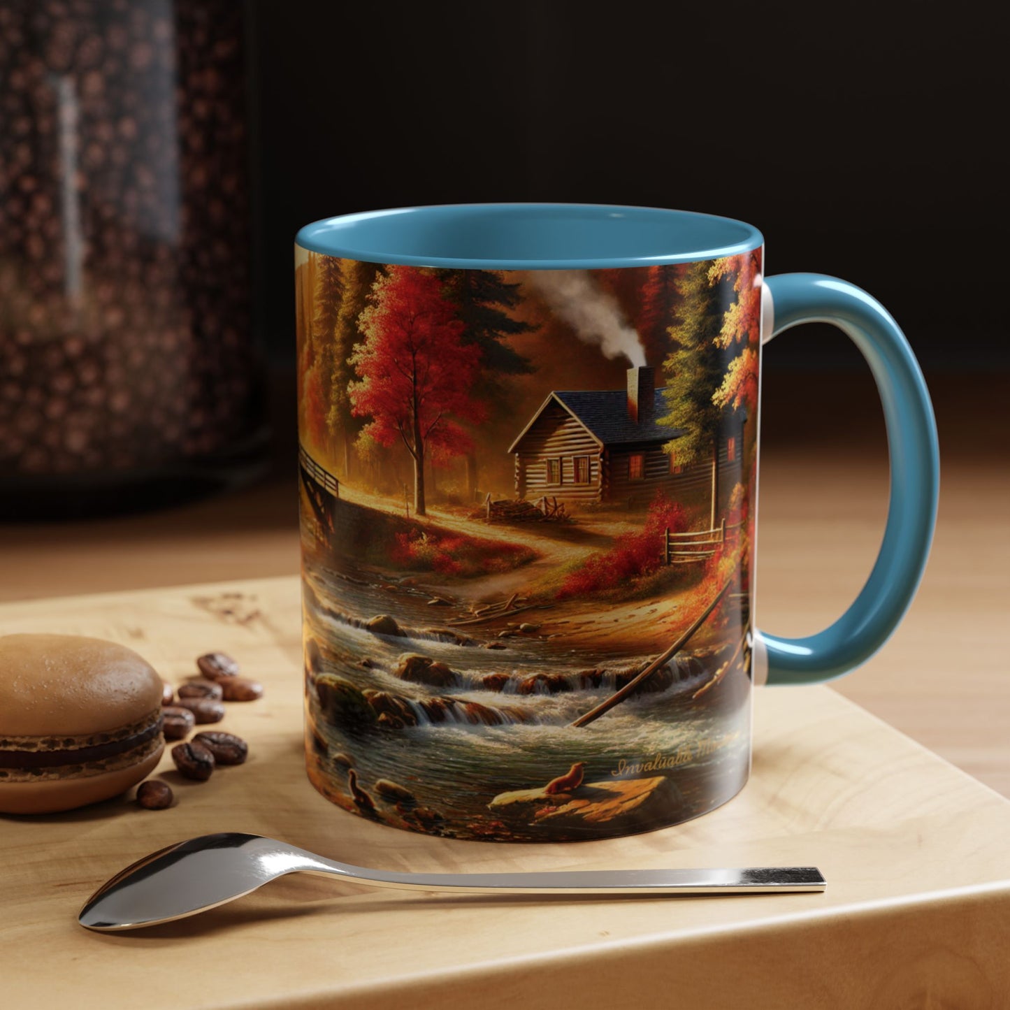 Cozy Autumn Cabin Mug | Fall Vibes Accent Coffee Mug (11oz/15oz)
