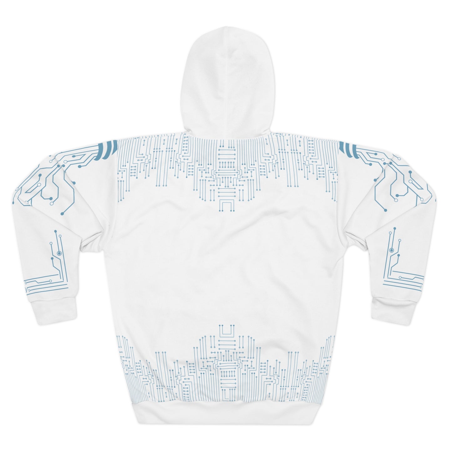 Unisex Tech Circuit-Core Pullover Hoodie - Futuristic Design for Comfort & Style