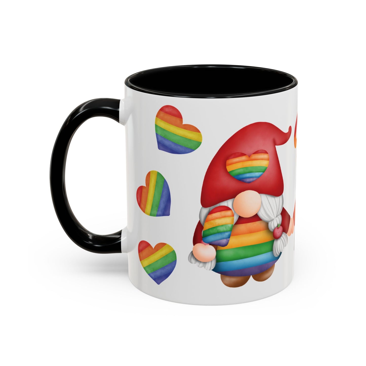 Pride Gnome Accent Mug | Rainbow Love Coffee Cup | 11oz & 15oz